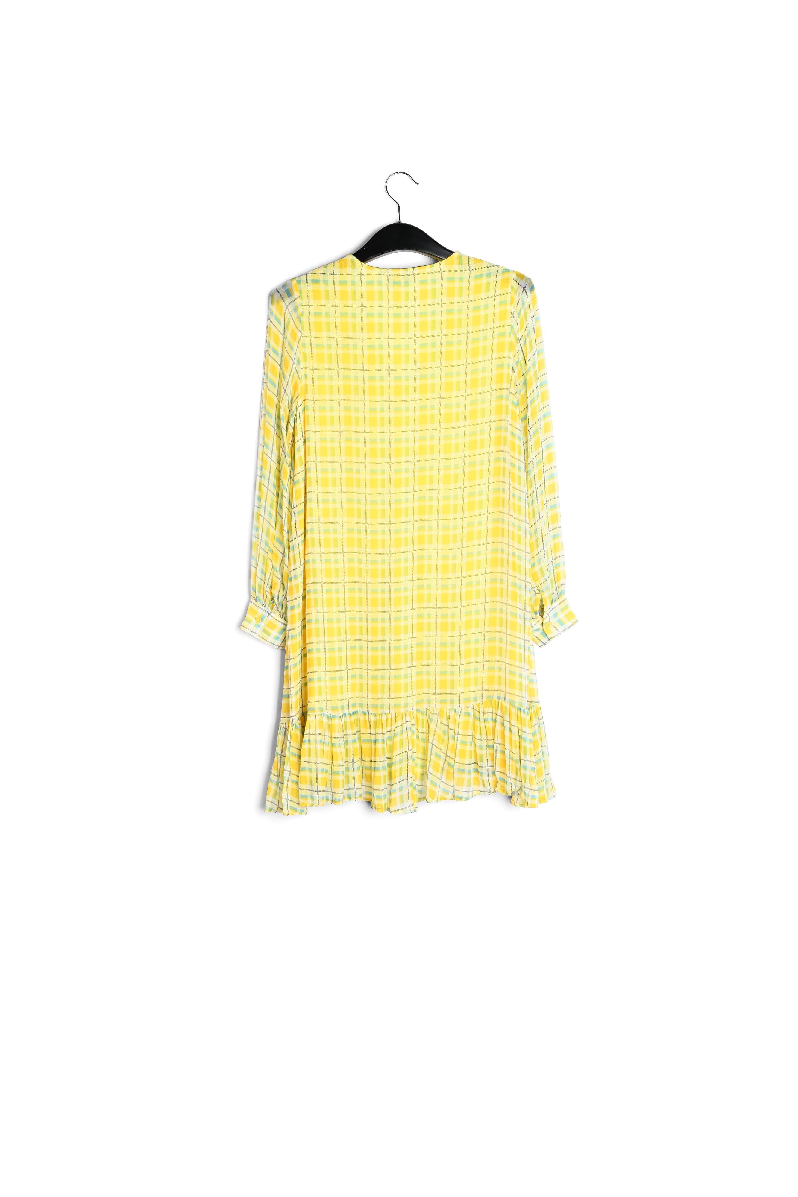 Yellow and light blue check mini dress RE—SSENTIEL | Essentiel second hand