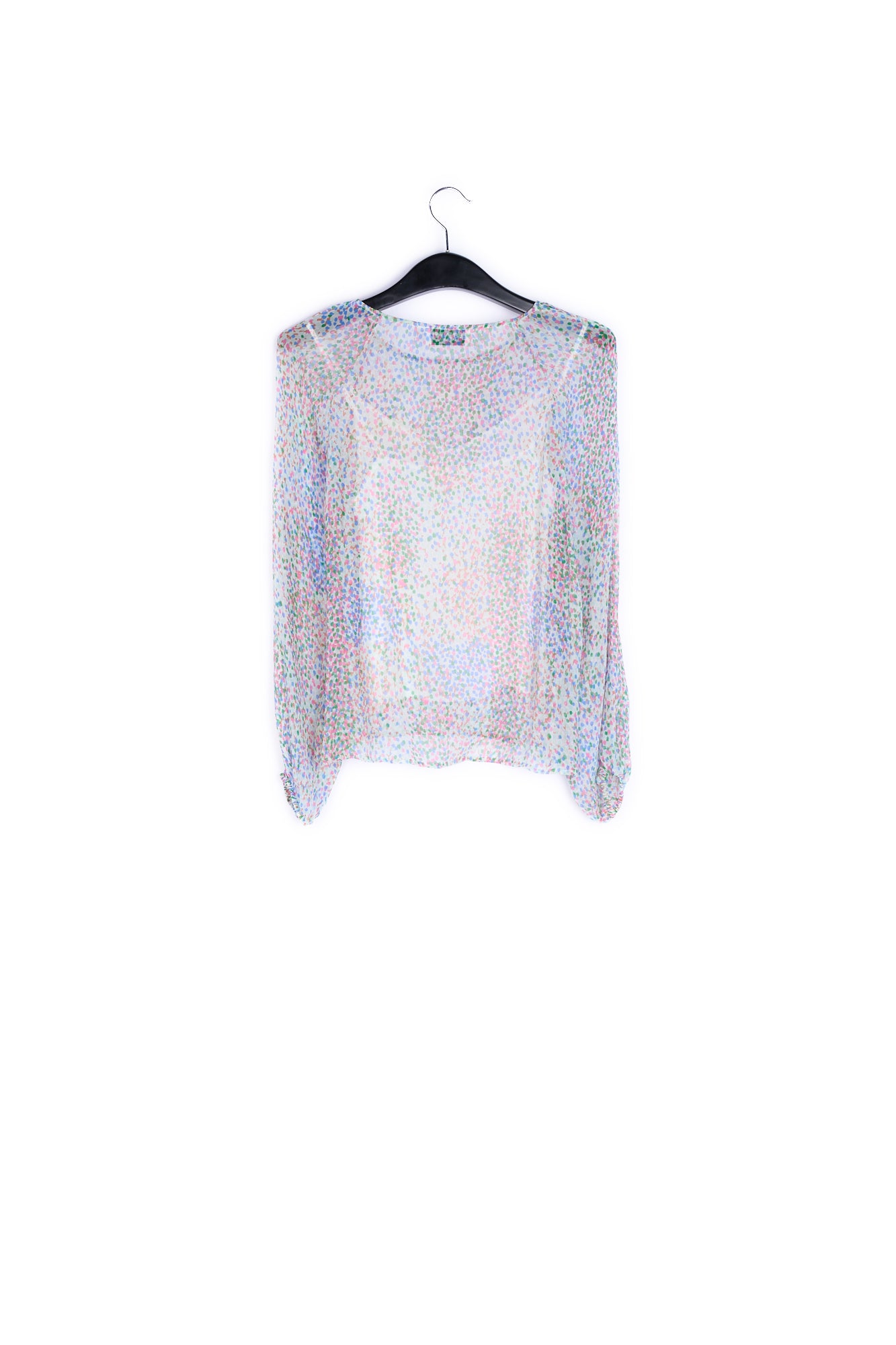 Light sheer silk top with dot print RE—SSENTIEL | Essentiel second hand