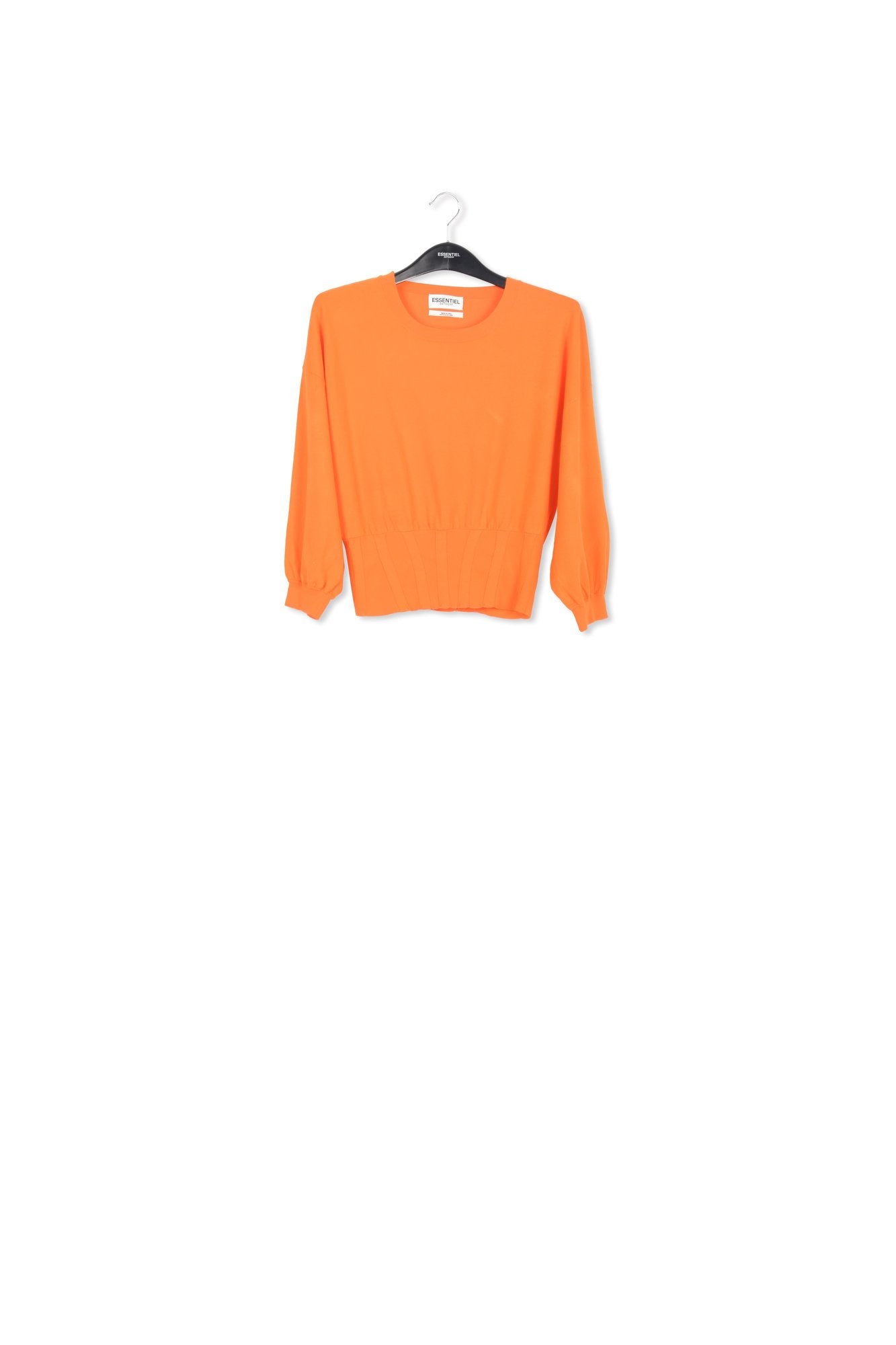 Orange knitted sweater with fitted waist RE—SSENTIEL | Essentiel second hand