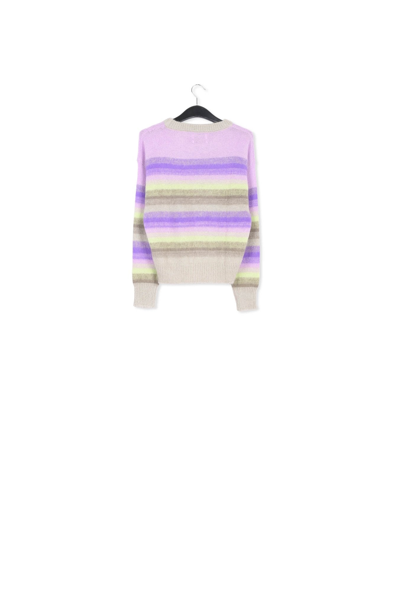 Pull à  rayures pourpres, vert menthe et beiges RE—SSENTIEL | Essentiel second hand