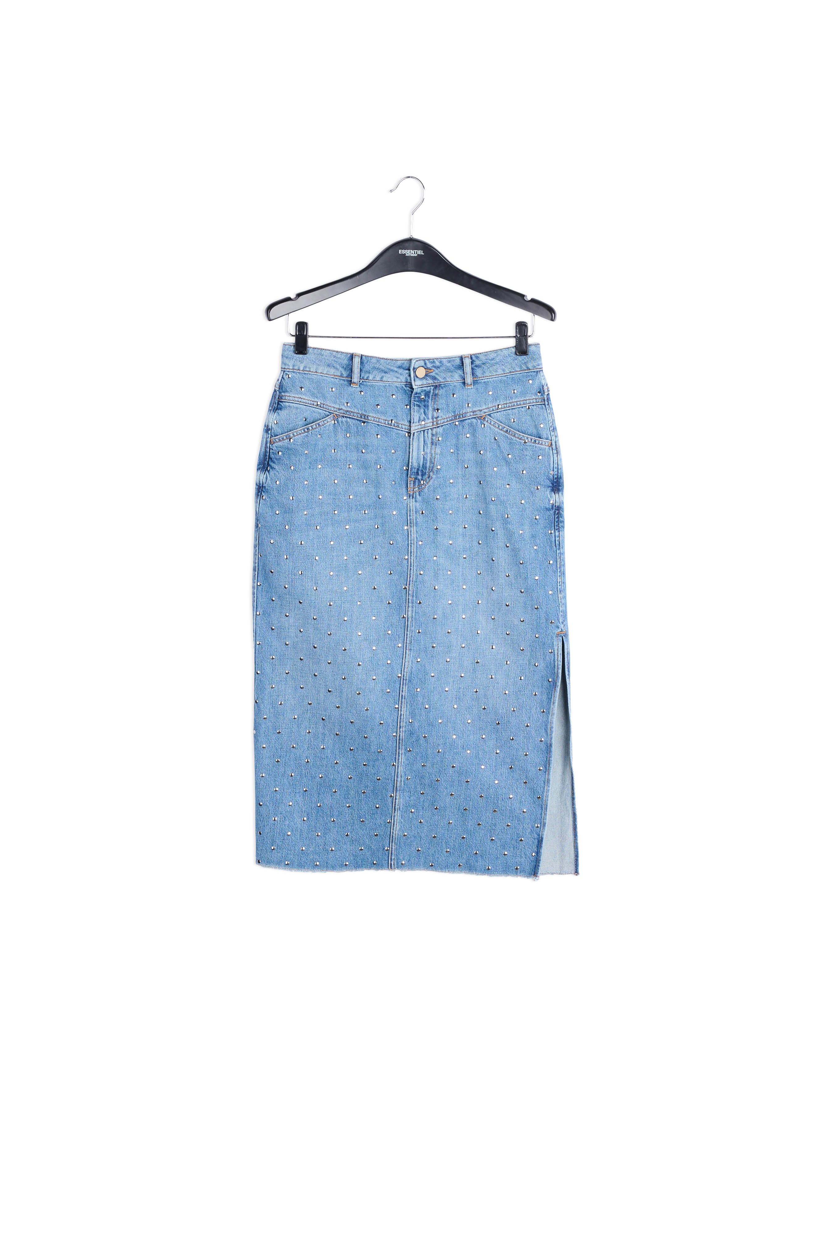 Studded denim pencil skirt RE—SSENTIEL | Essentiel second hand