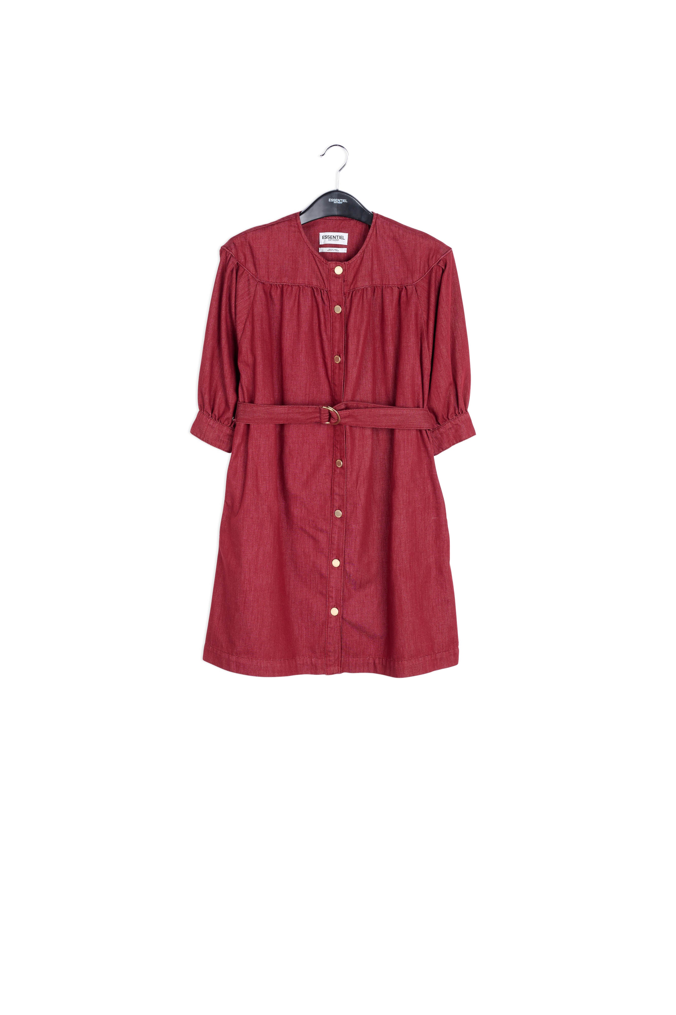 Mini robe jean bordeaux RE—SSENTIEL | Essentiel second hand