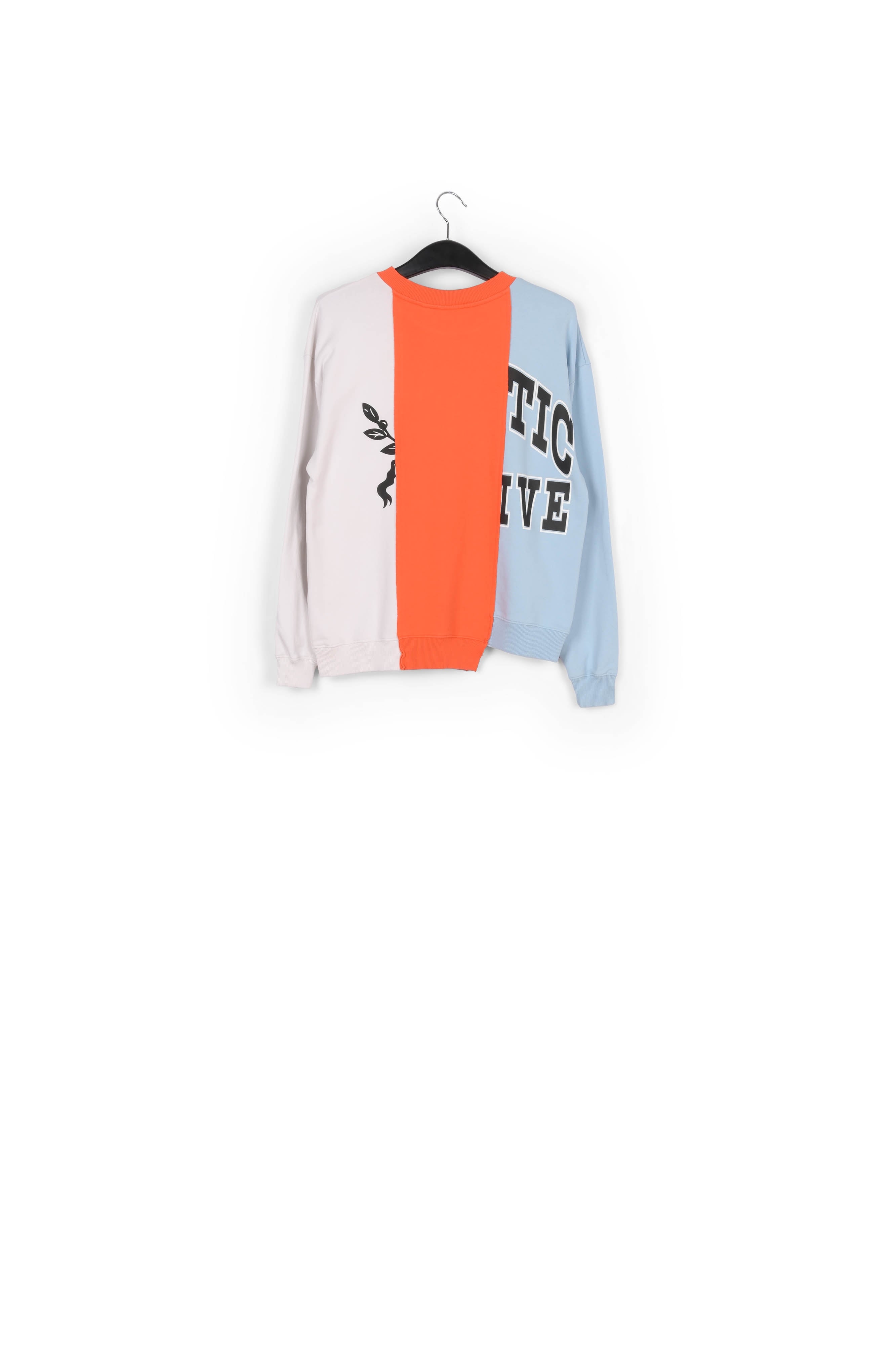 Light blue, orange and white patchwork sweatshirt RE—SSENTIEL | Essentiel second hand