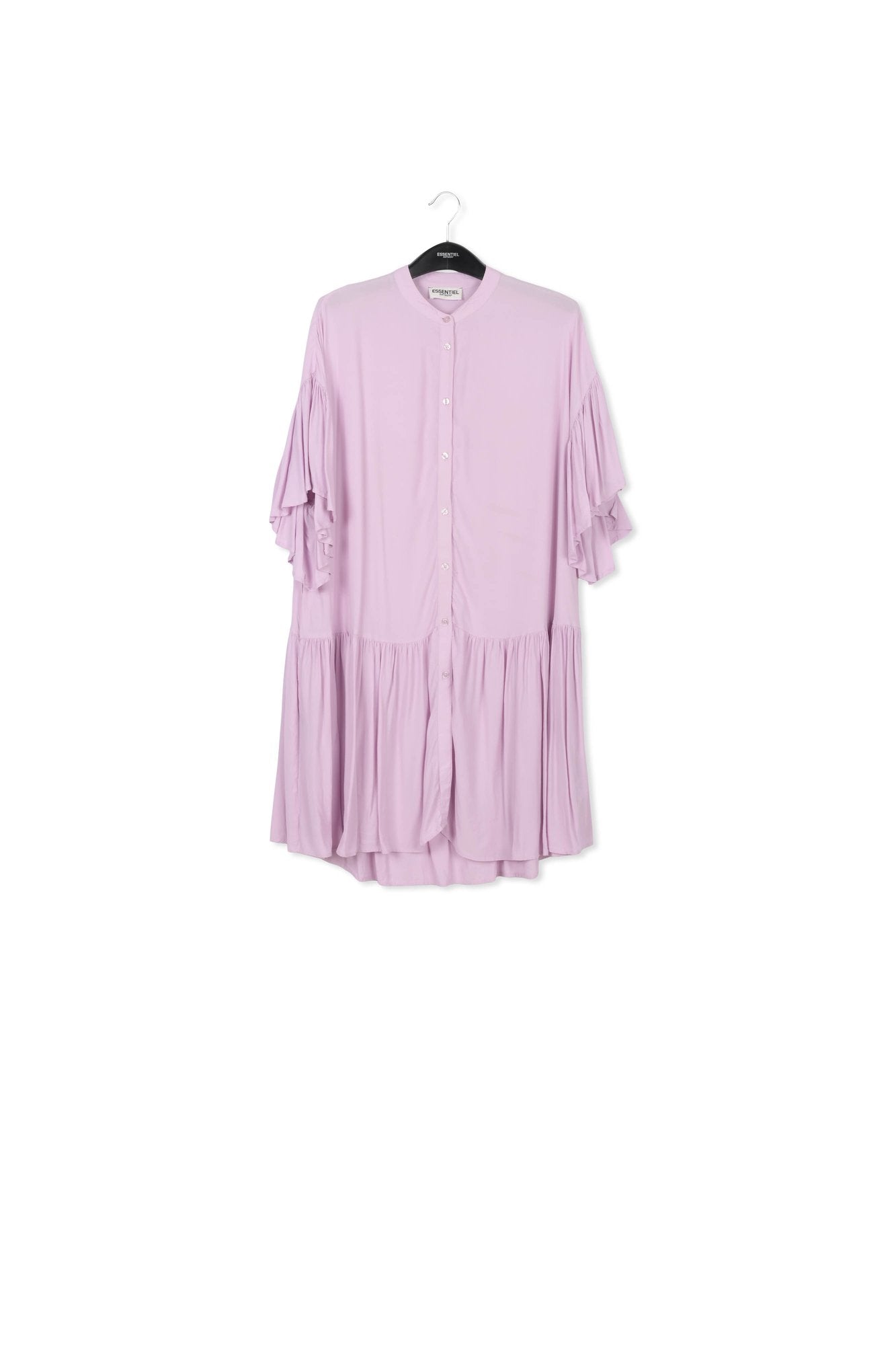 Lilac mini dress with ruffled sleeves RE—SSENTIEL | Essentiel second hand