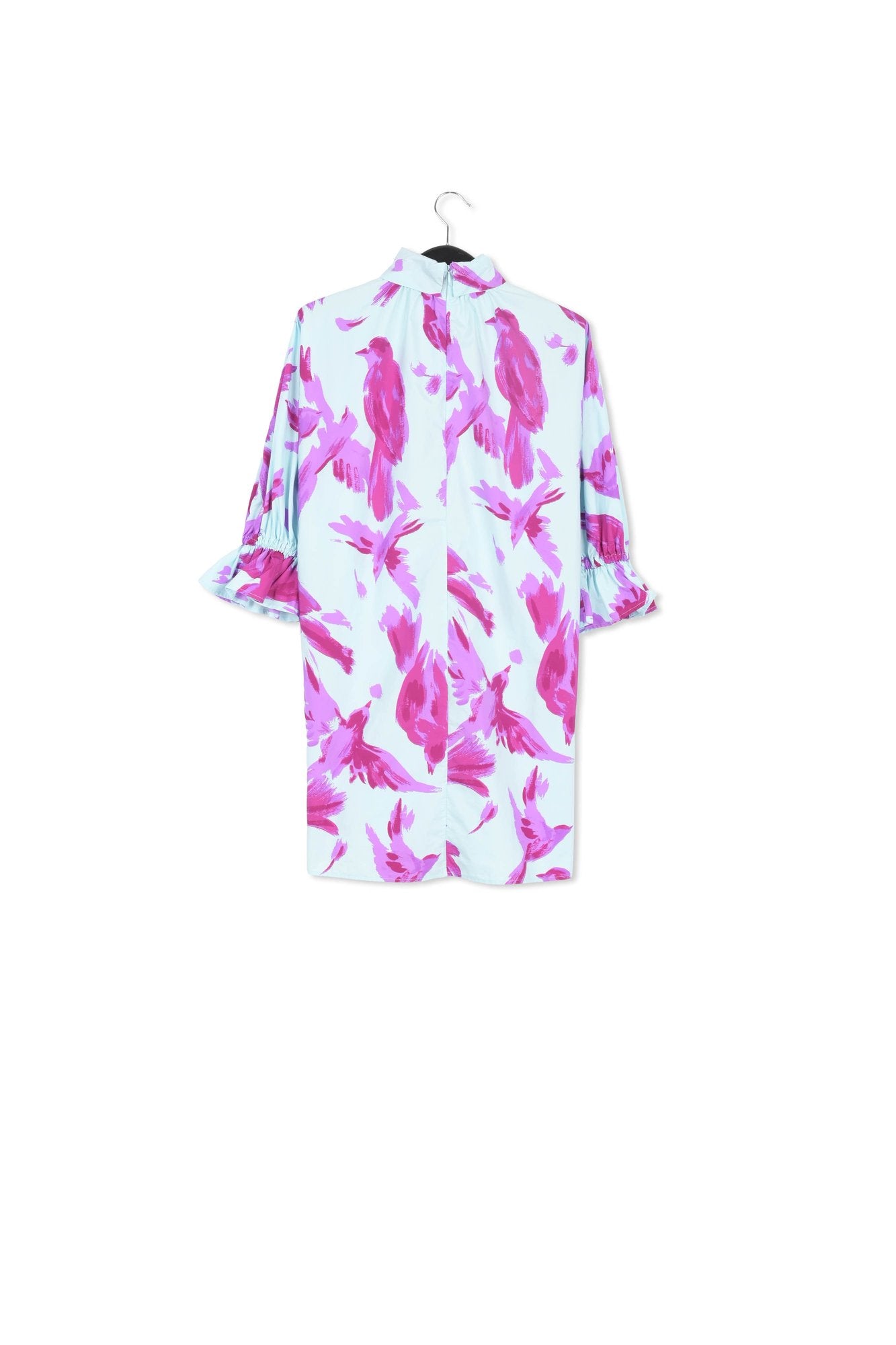 Light blue and purple mini dress with stand-up collar RE—SSENTIEL | Essentiel second hand