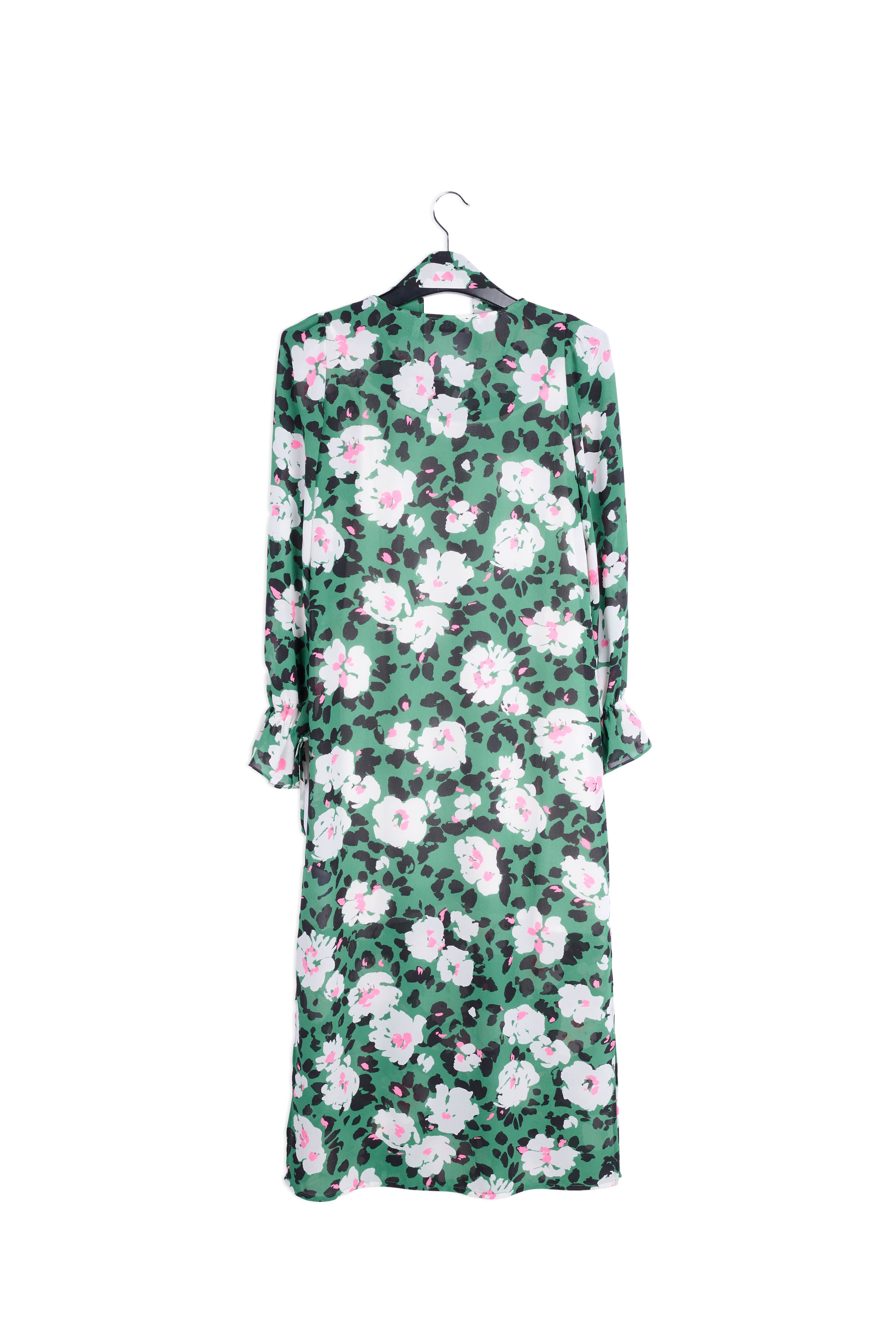 Robe midi verte à fleurs avec ceinture RE—SSENTIEL | Essentiel second hand