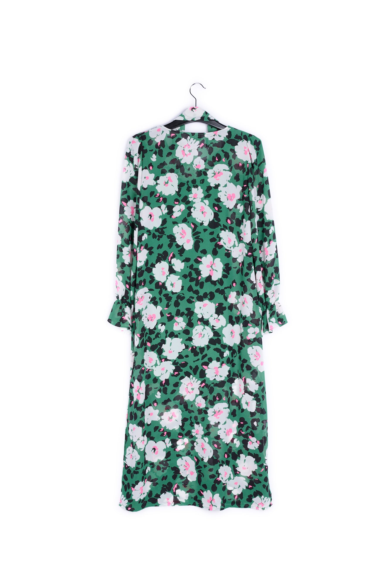 Green floral-print belted midi dress RE—SSENTIEL | Essentiel second hand