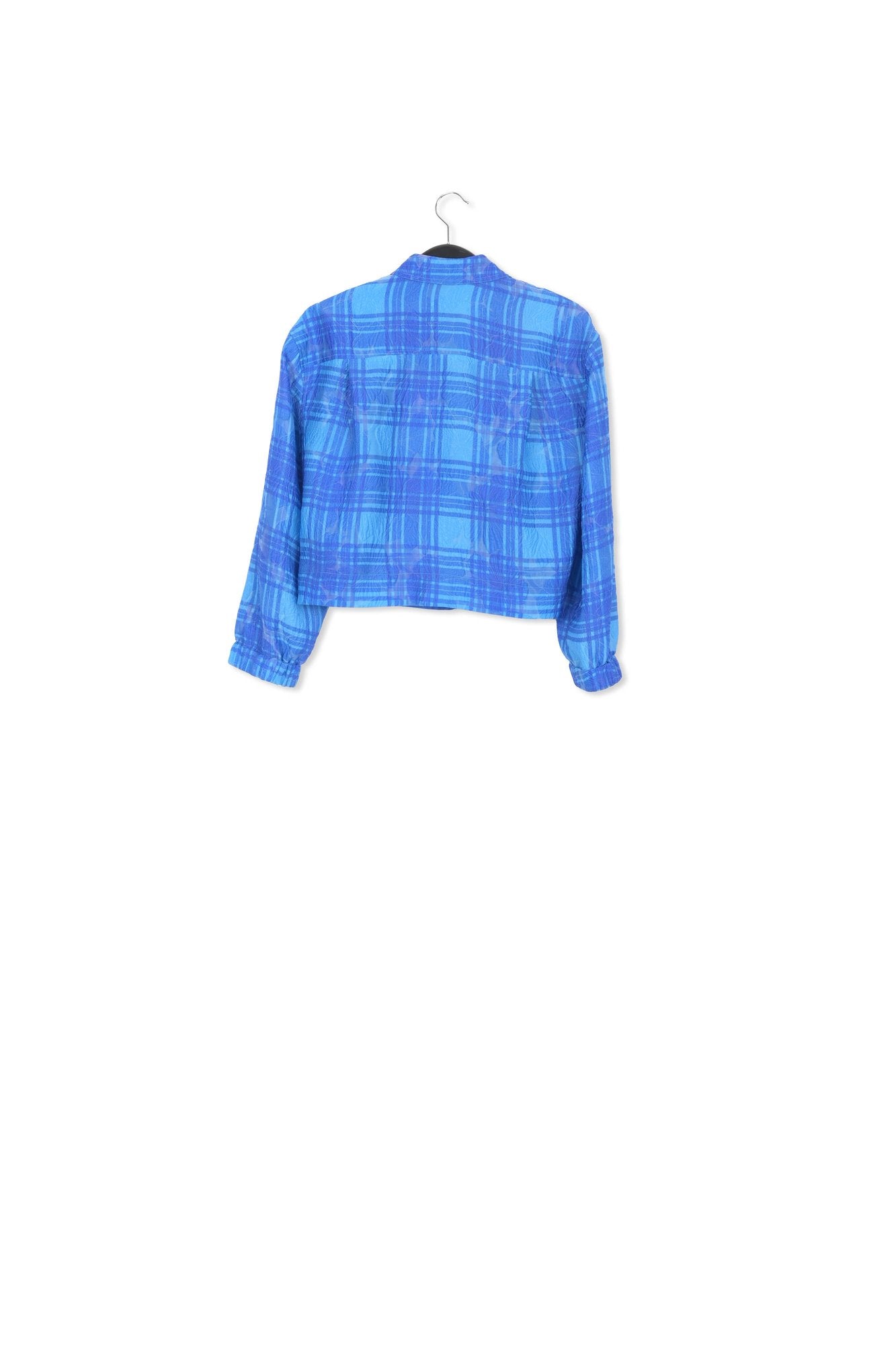 Blue checked cropped jacket RE—SSENTIEL | Essentiel second hand