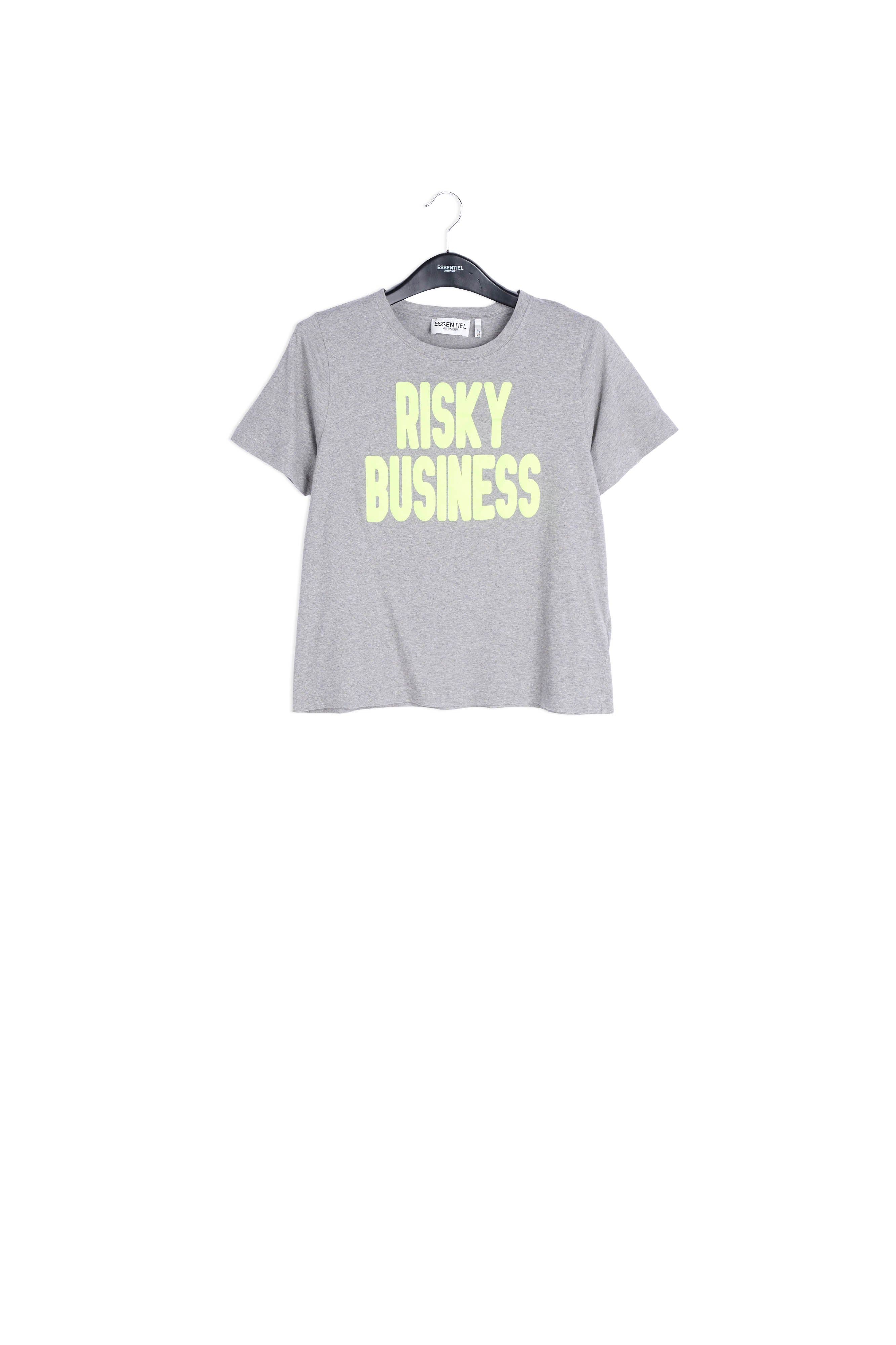 Grey printed cotton t-shirt RE—SSENTIEL | Essentiel second hand