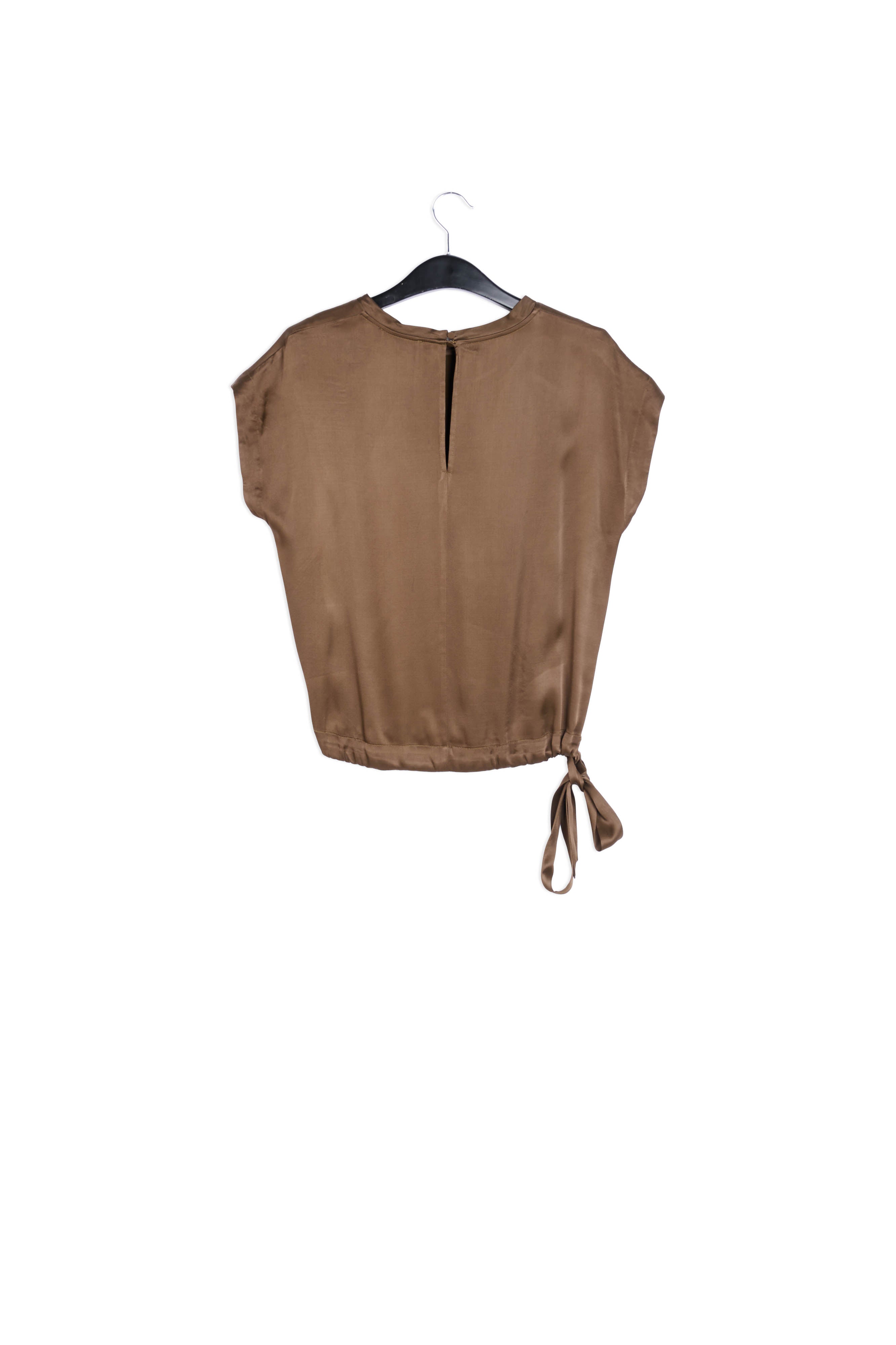 Bruine top met kapmouwtjes RE—SSENTIEL | Essentiel second hand
