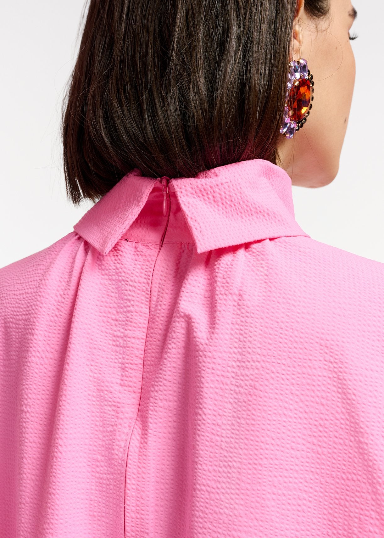 Pink mini dress with stand-up collar RE—SSENTIEL | Essentiel second hand