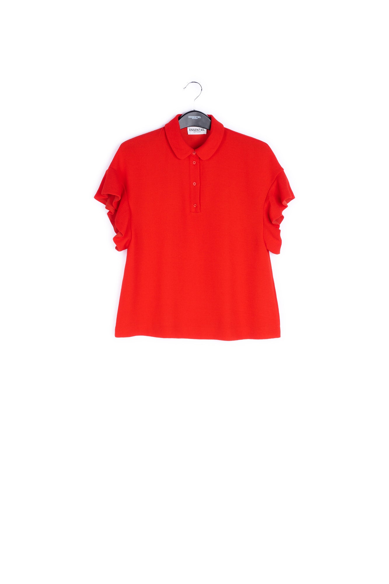 White short sleeve top with ruffles RE—SSENTIEL | Essentiel second hand