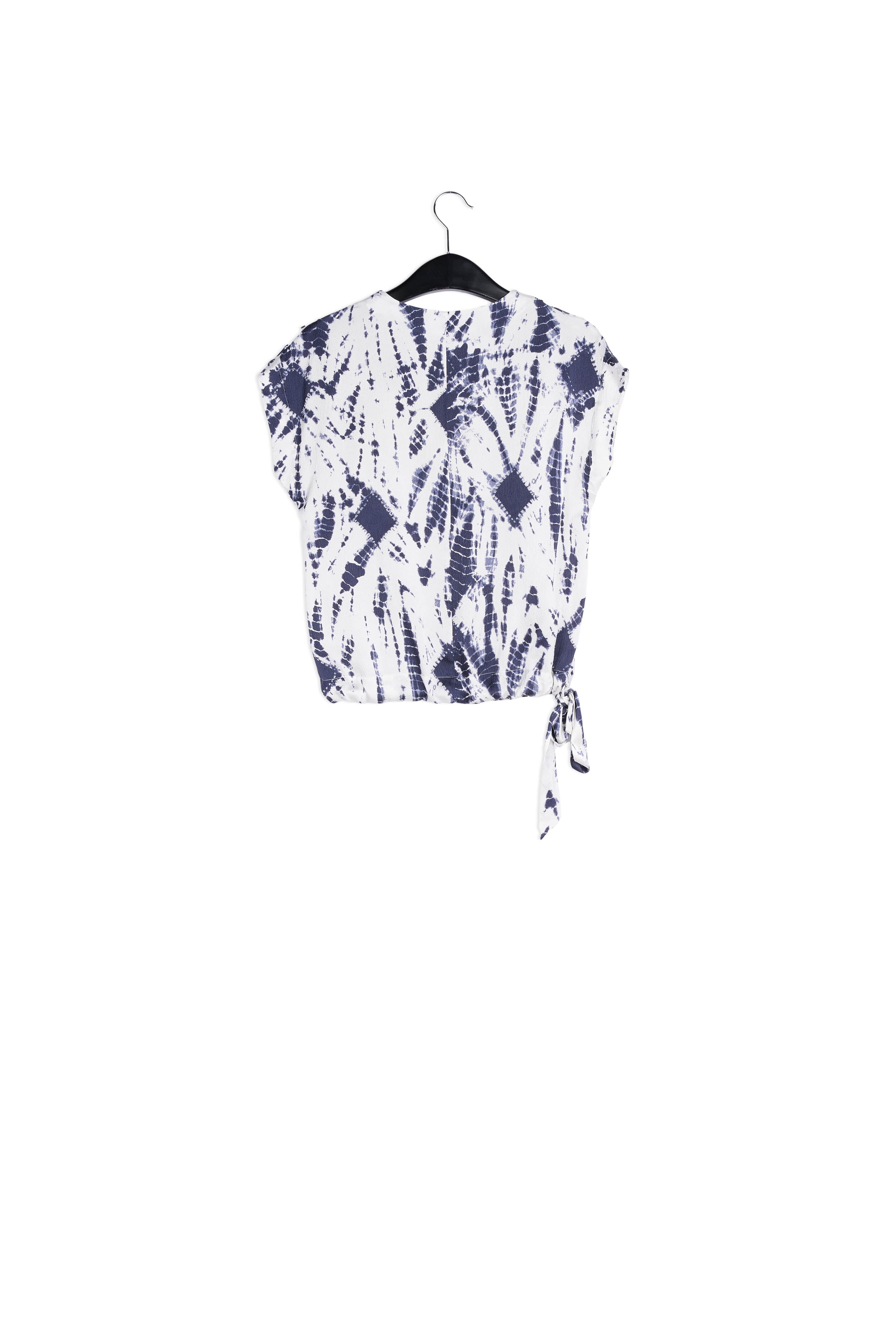 Off-white and green tie-dyed silk top RE—SSENTIEL | Essentiel second hand
