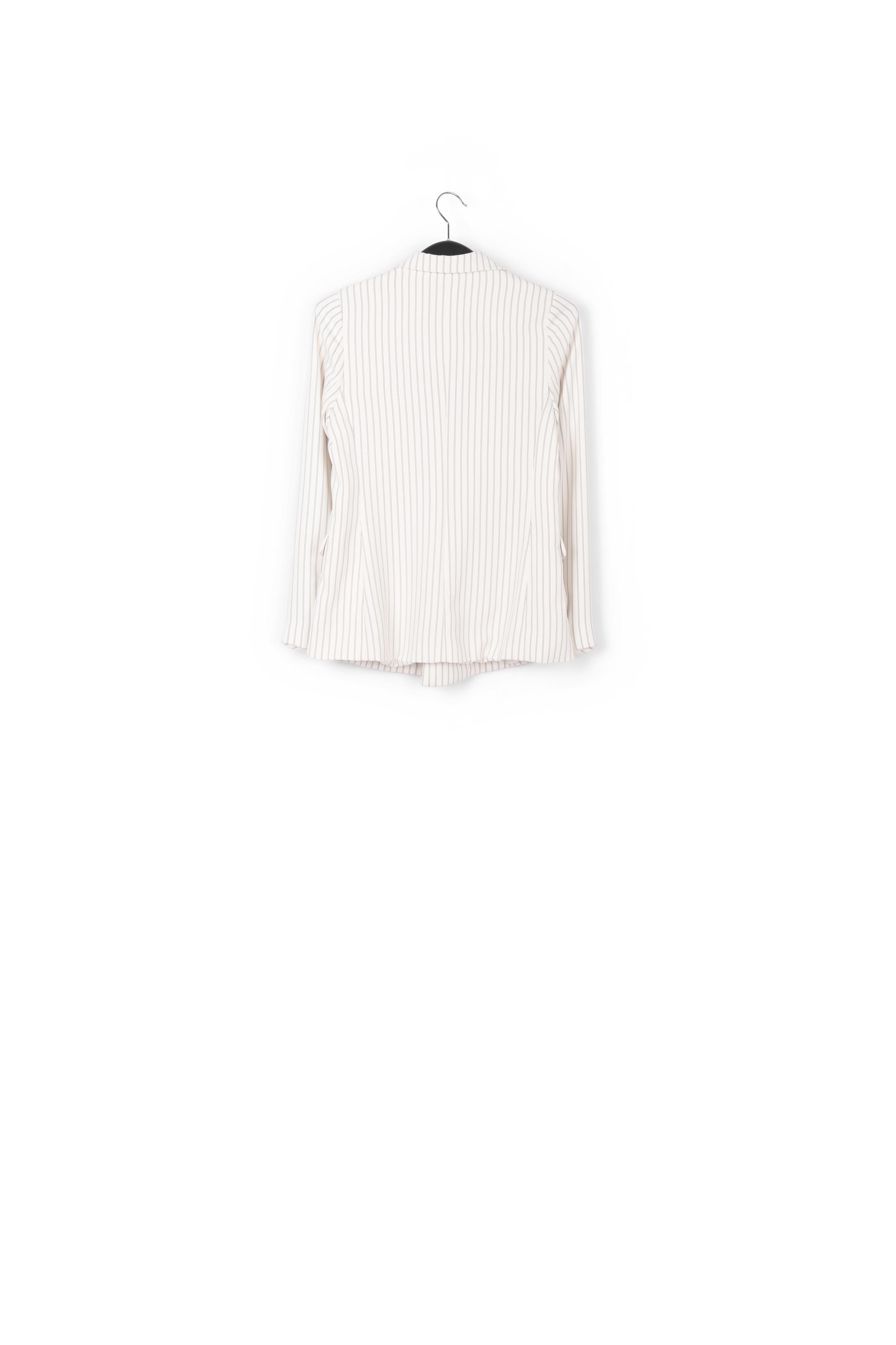 Off-white cardigan with dark blue pinstripes RE—SSENTIEL | Essentiel second hand