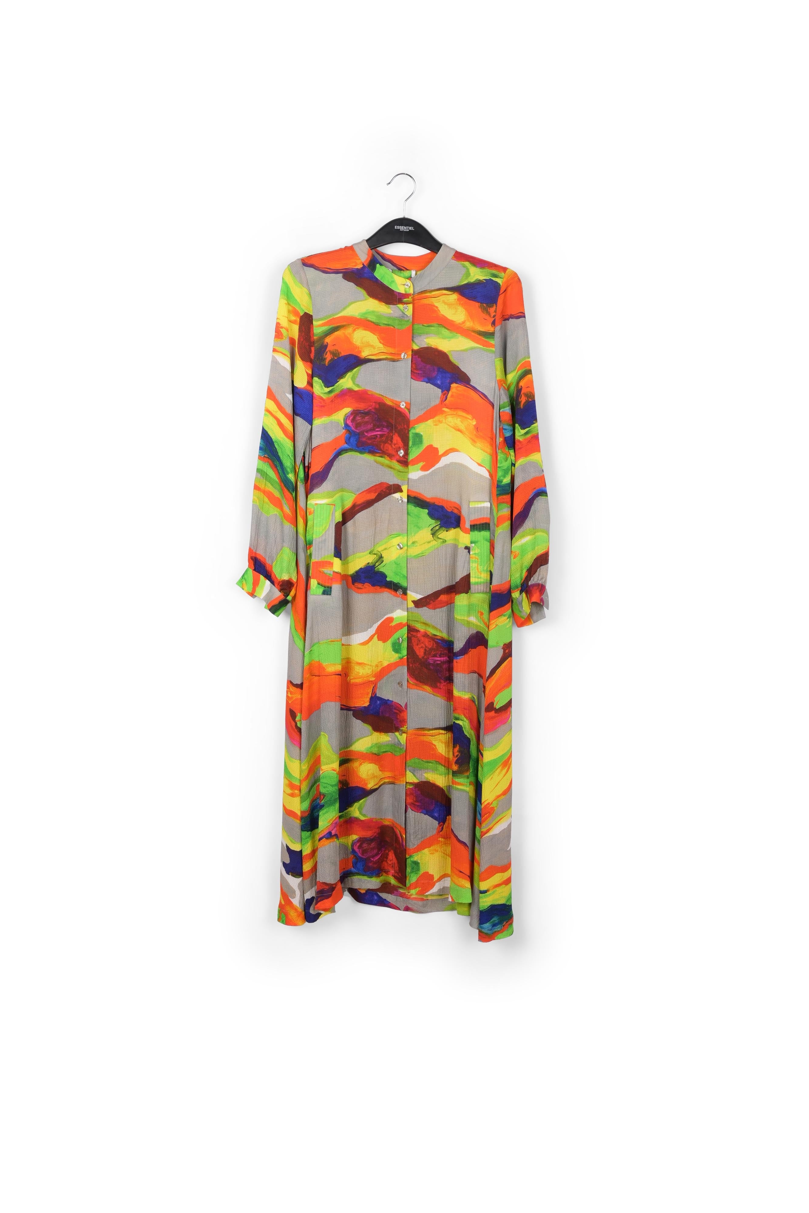 Robe chemise midi à traits de brosse RE—SSENTIEL | Essentiel second hand