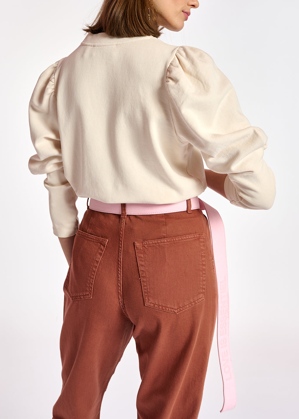 Off-white organic-cotton jersey sweatshirt RE—SSENTIEL | Essentiel second hand