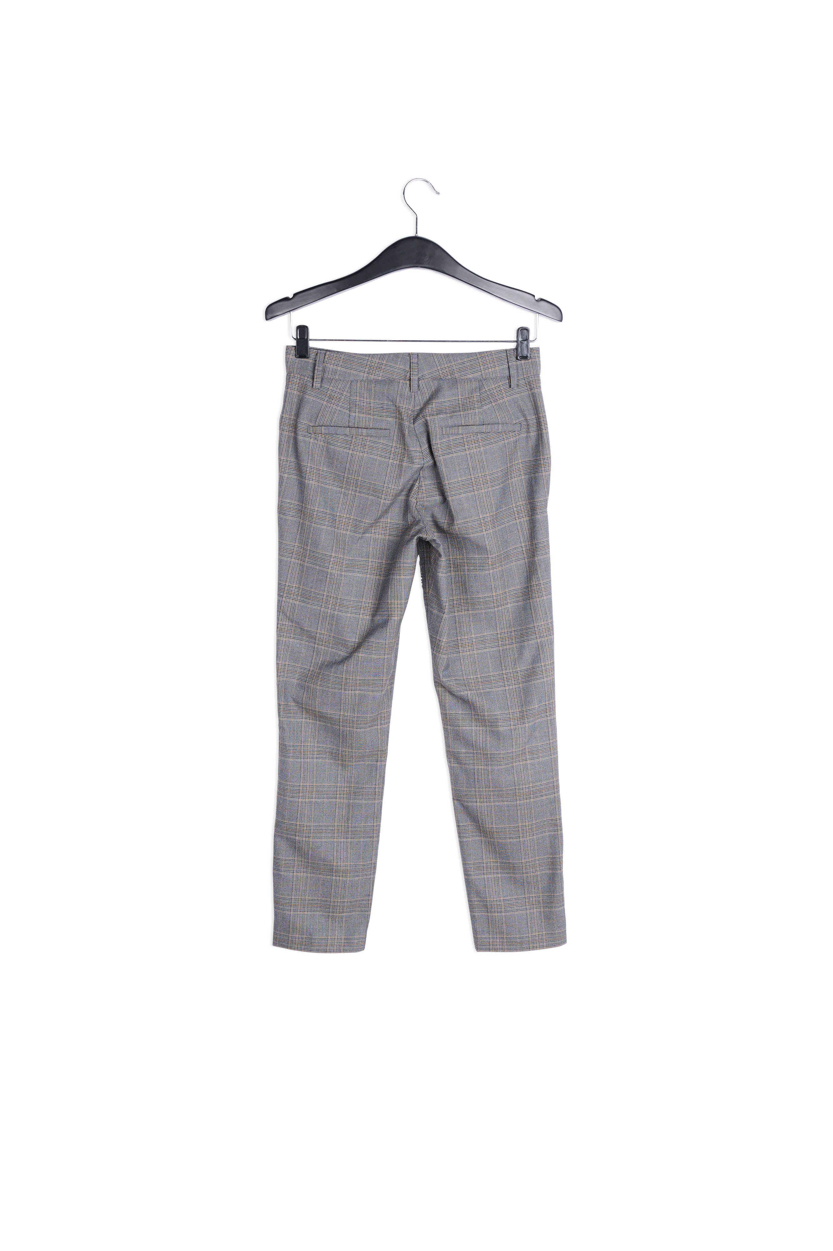 Pantalon gris 7/8me fuselé à carreaux RE—SSENTIEL | Essentiel second hand