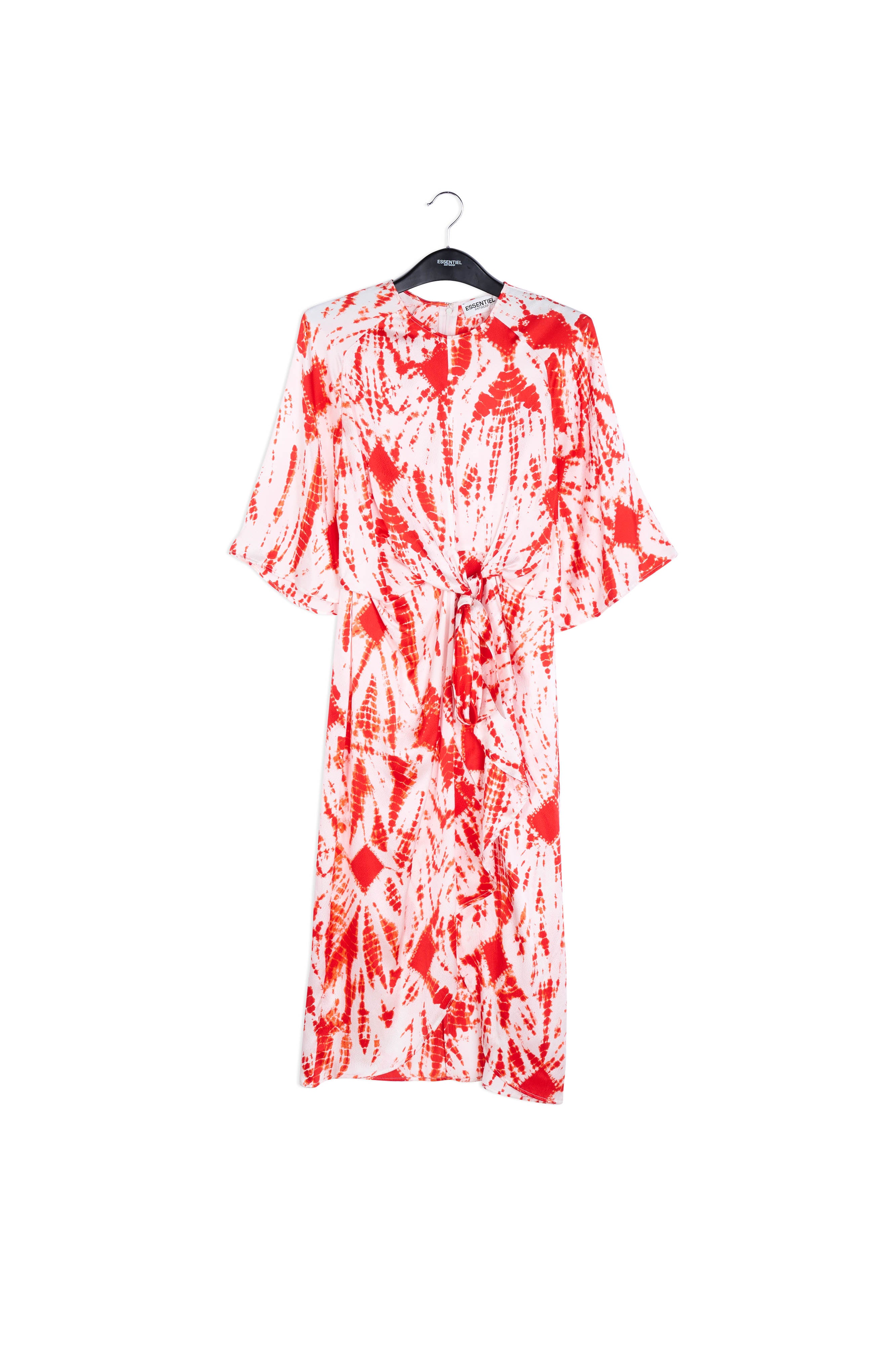 Robe midi en soie tie-dye blanc cassé et vert RE—SSENTIEL | Essentiel second hand