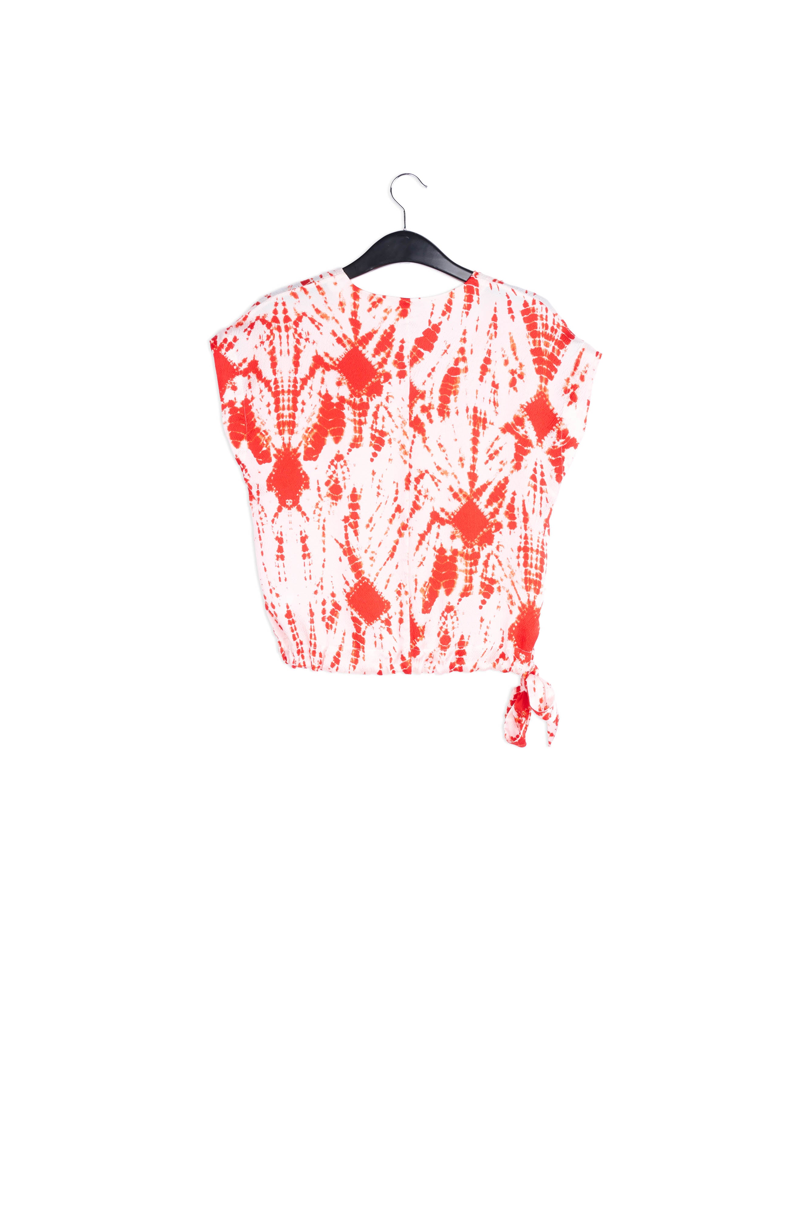 Gebroken witte en groene tie-dyed zijden top RE—SSENTIEL | Essentiel second hand