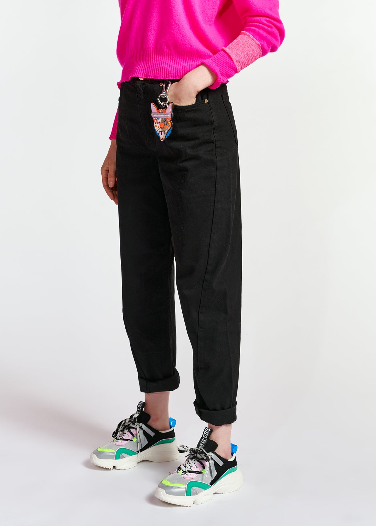 Black high-rise tapered jeans RE—SSENTIEL | Essentiel second hand