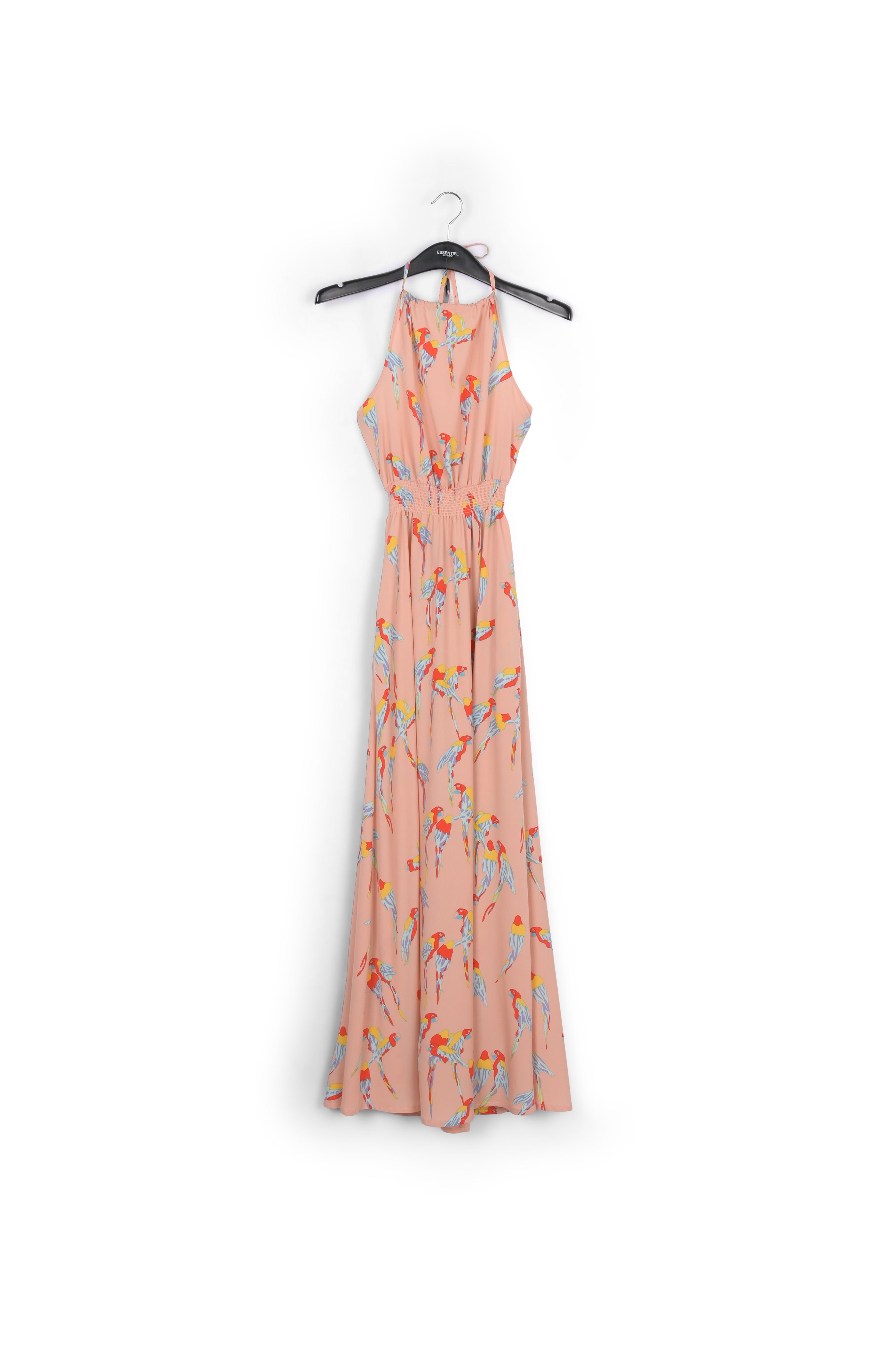 Pink halterneck maxi dress in print RE—SSENTIEL | Essentiel second hand