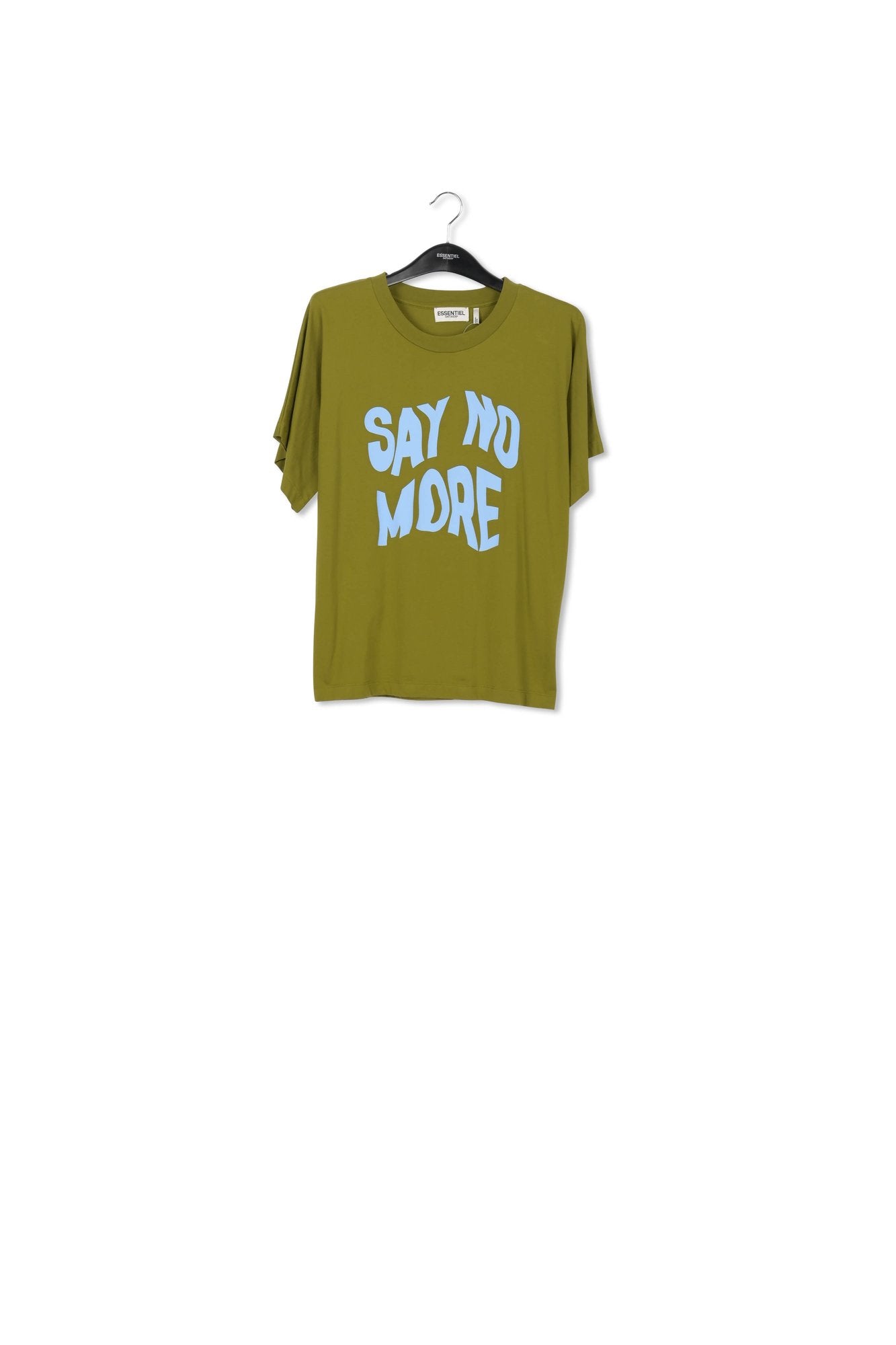Green organic cotton 'Say No More' T-shirt RE—SSENTIEL | Essentiel second hand