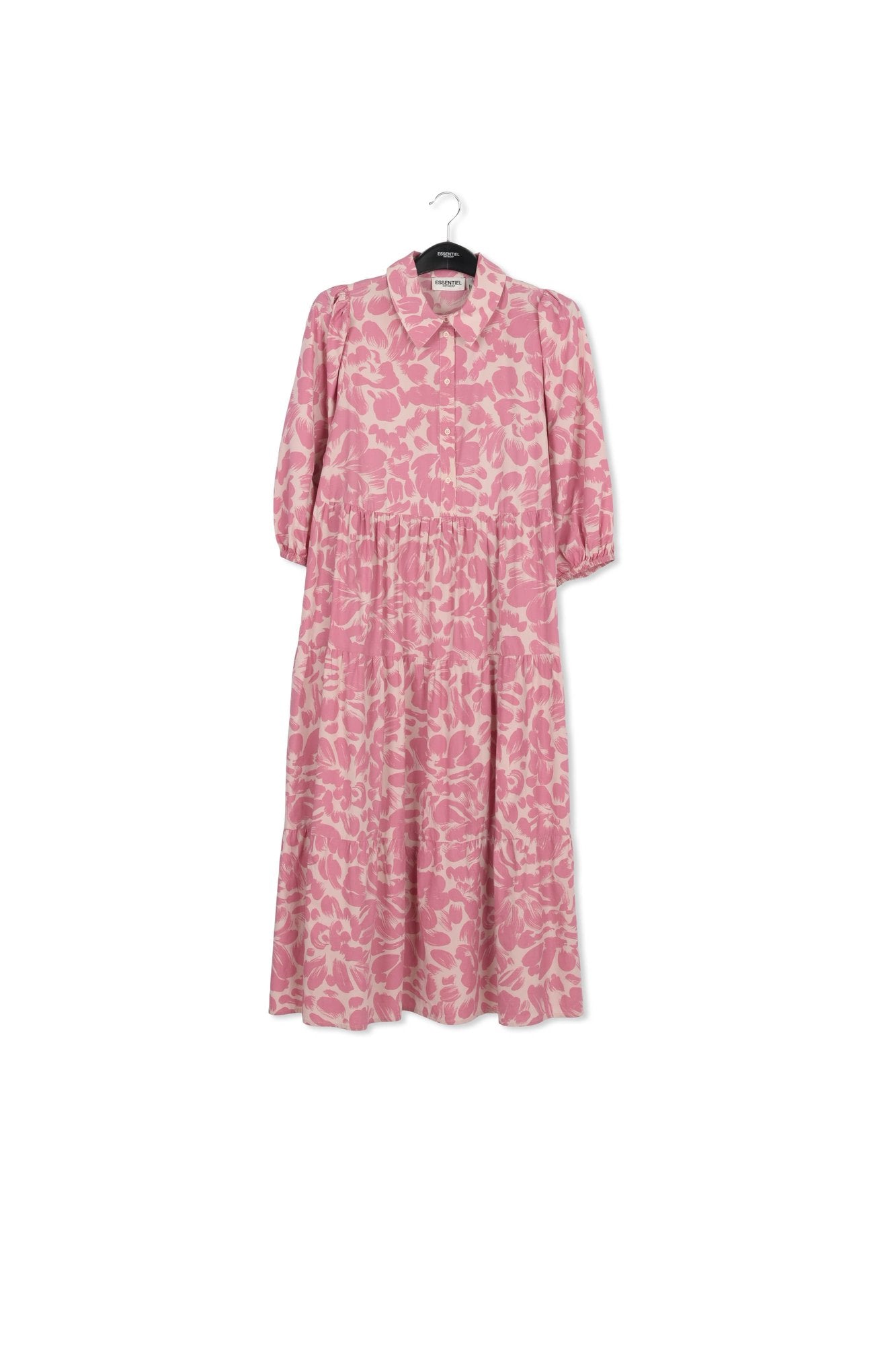 Lilac and light pink floral-print maxi dress RE—SSENTIEL | Essentiel second hand