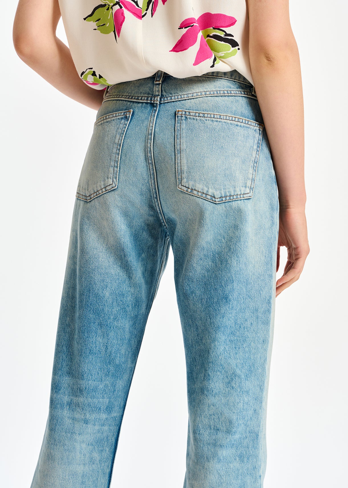 Blauwe jeans met hoge taille RE—SSENTIEL | Essentiel second hand