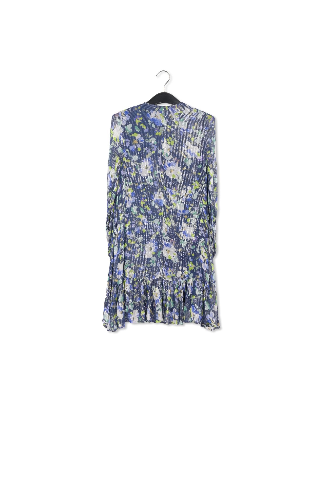 Robe trapèze bleu foncé à imprimé floral RE—SSENTIEL | Essentiel second hand