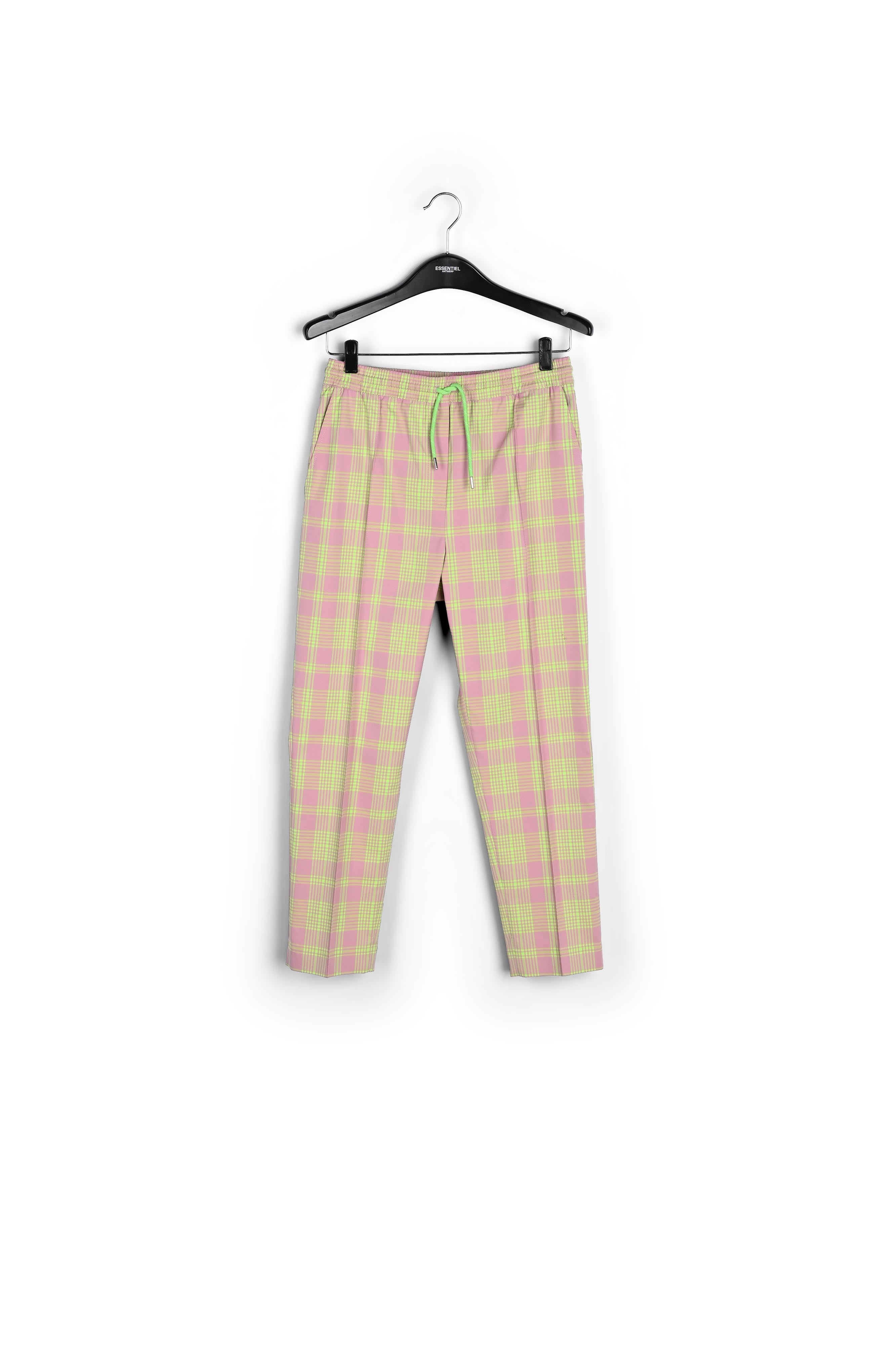 Oudroze tartanbroek van katoenmix RE—SSENTIEL | Essentiel second hand