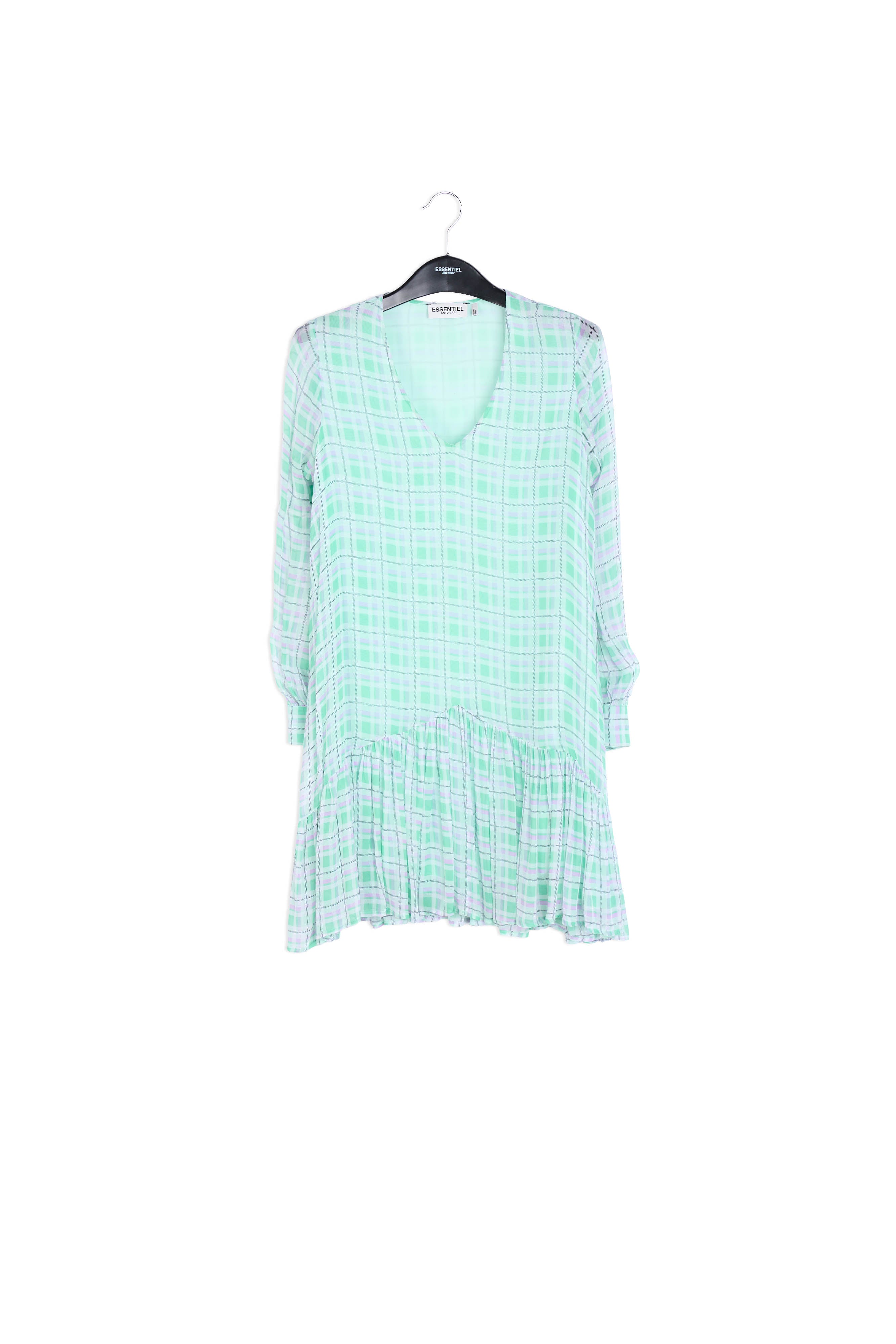 Green and lilac check mini dress RE—SSENTIEL | Essentiel second hand