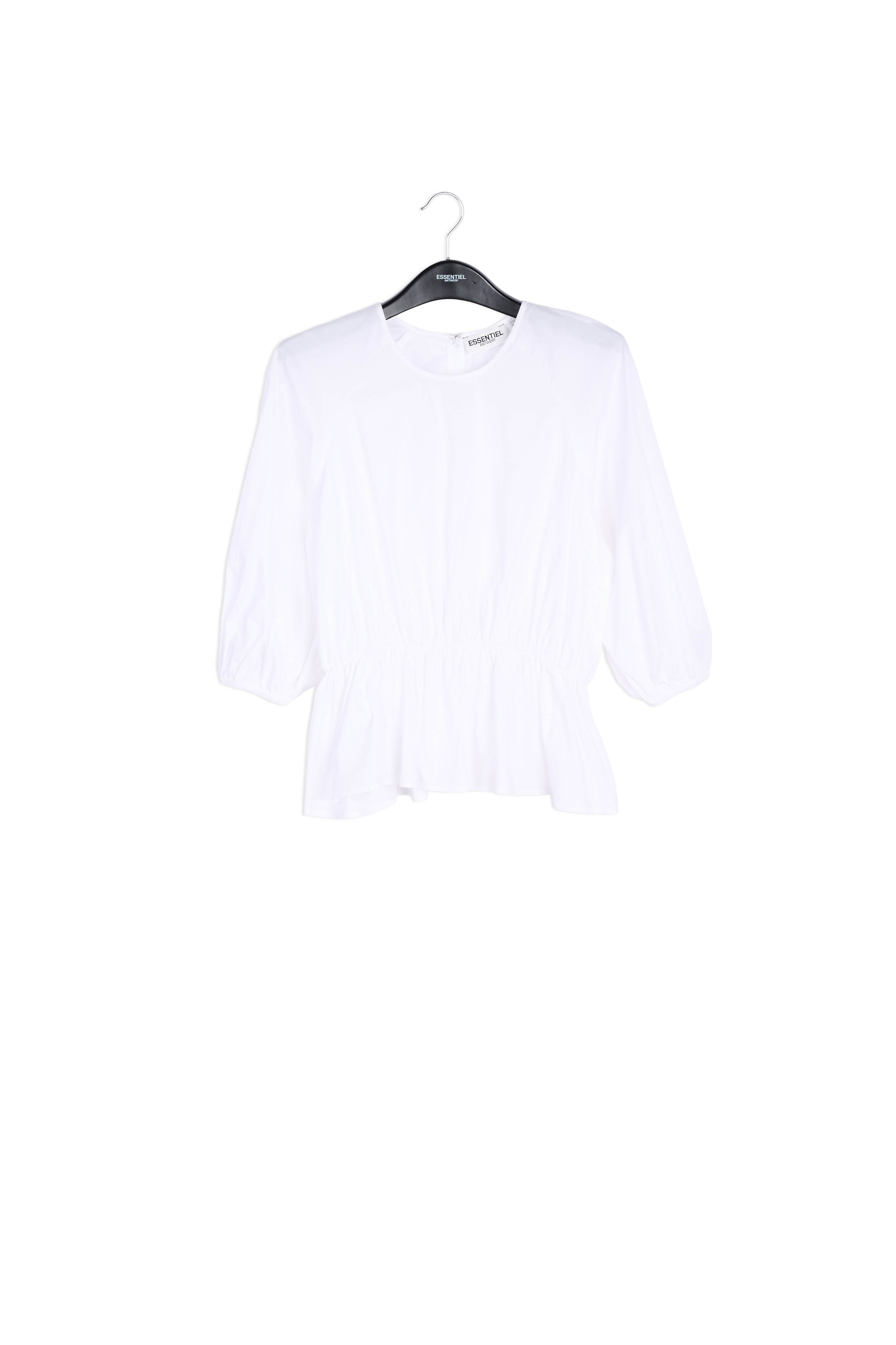 Top péplum blanc en coton popeline RE—SSENTIEL | Essentiel second hand