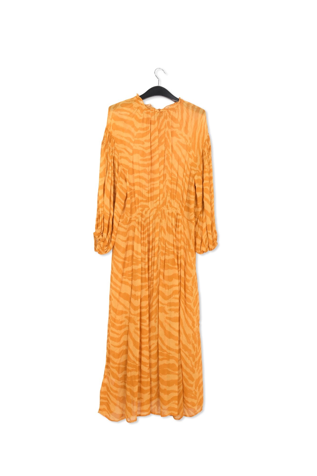 Ochre zebra-print loose-fit maxi dress RE—SSENTIEL | Essentiel second hand