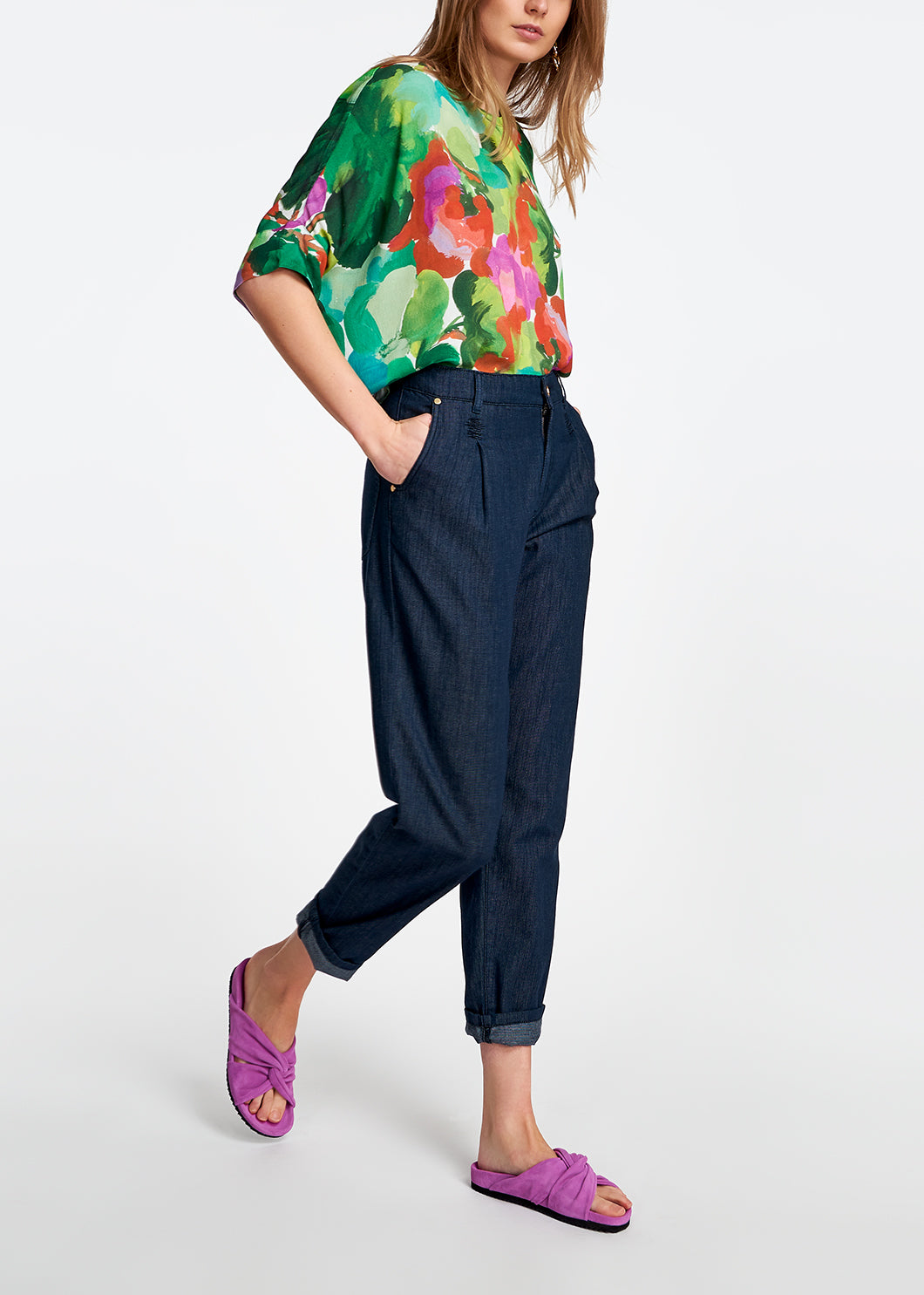 Dark blue loose-fit denim pants RE—SSENTIEL | Essentiel second hand