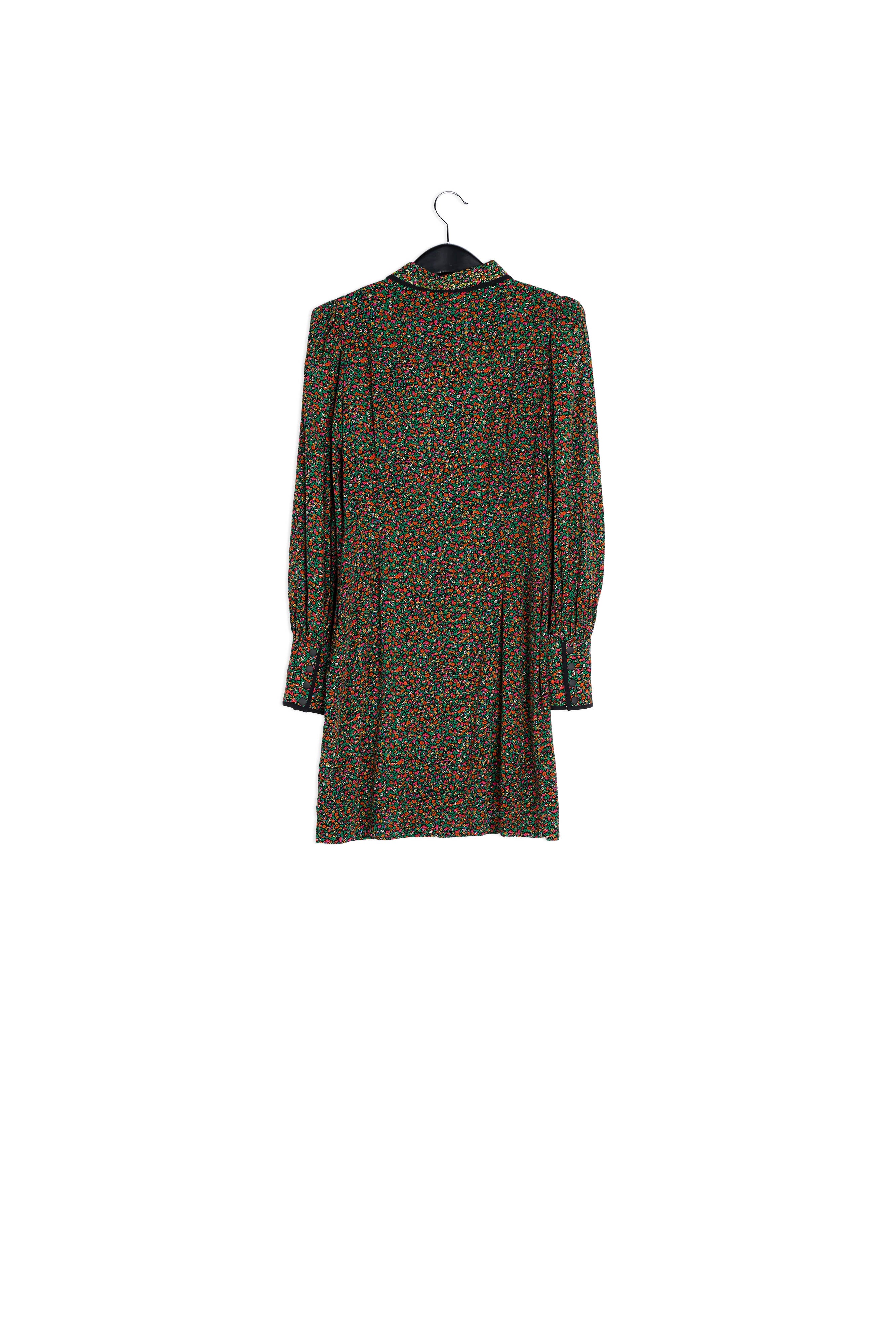 Khaki and orange floral midi dress RE—SSENTIEL | Essentiel second hand