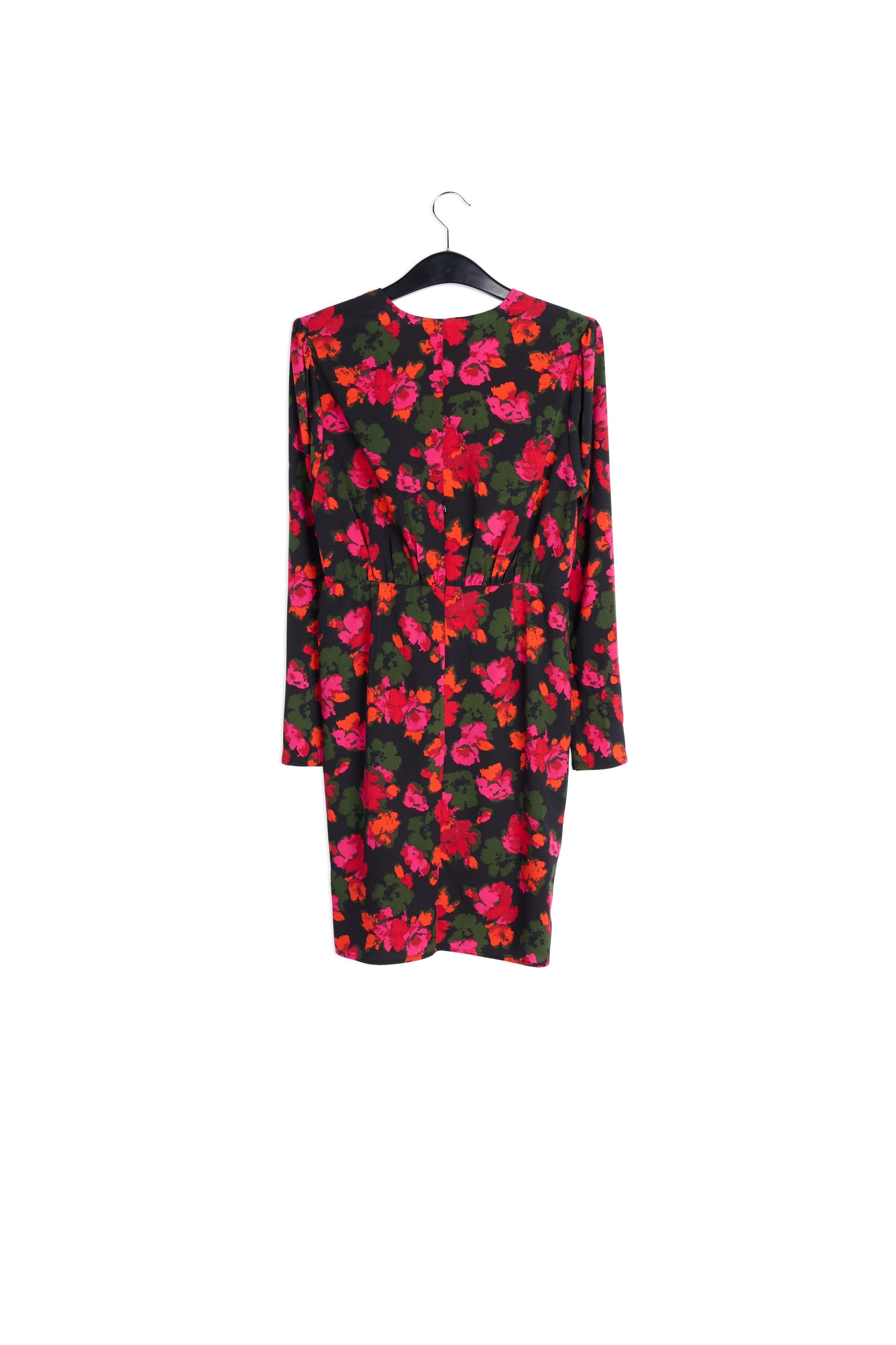 Black and red wrap effect midi dress RE—SSENTIEL | Essentiel second hand