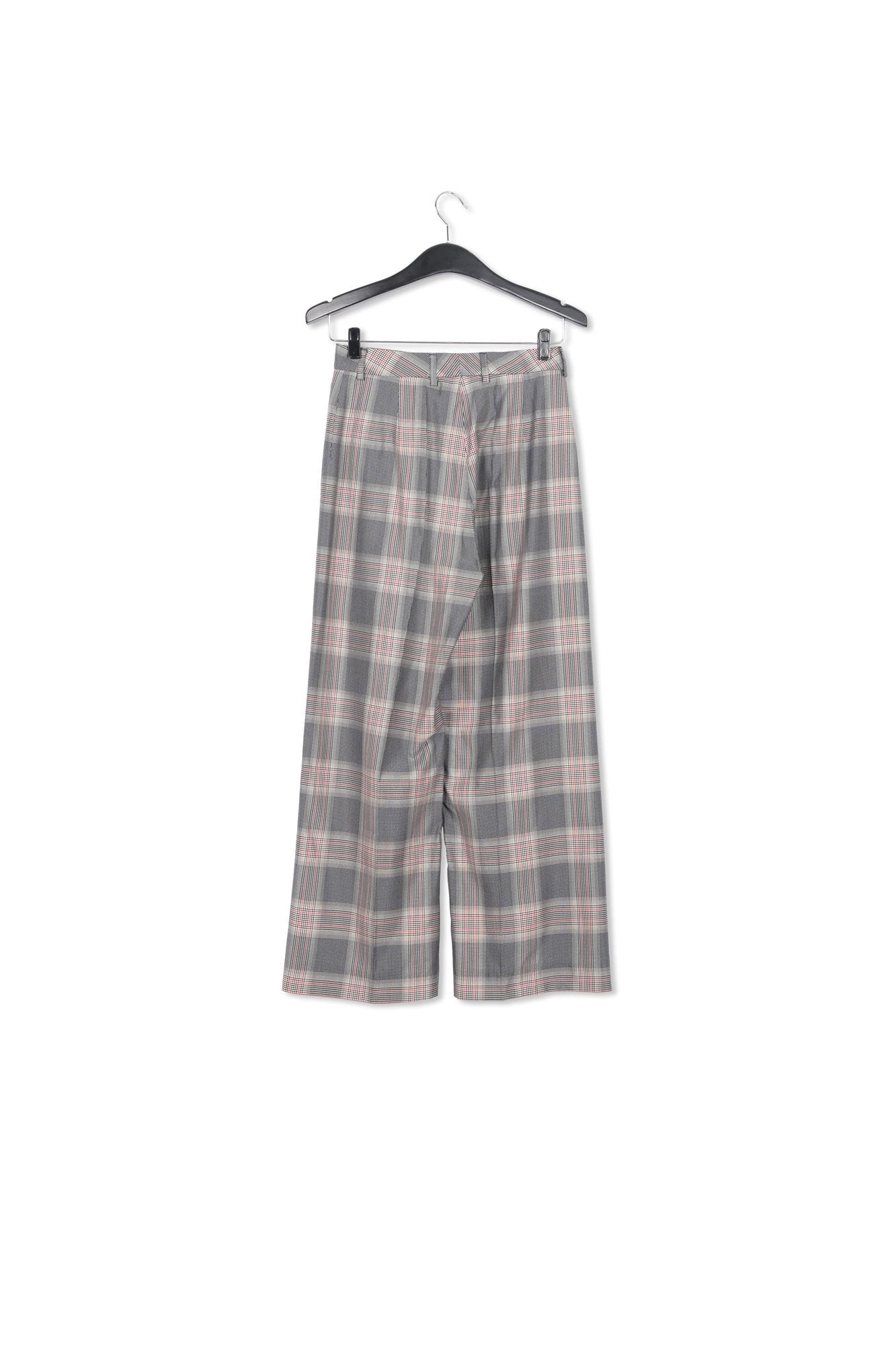 Grey plaid wide-leg pants RE—SSENTIEL | Essentiel second hand