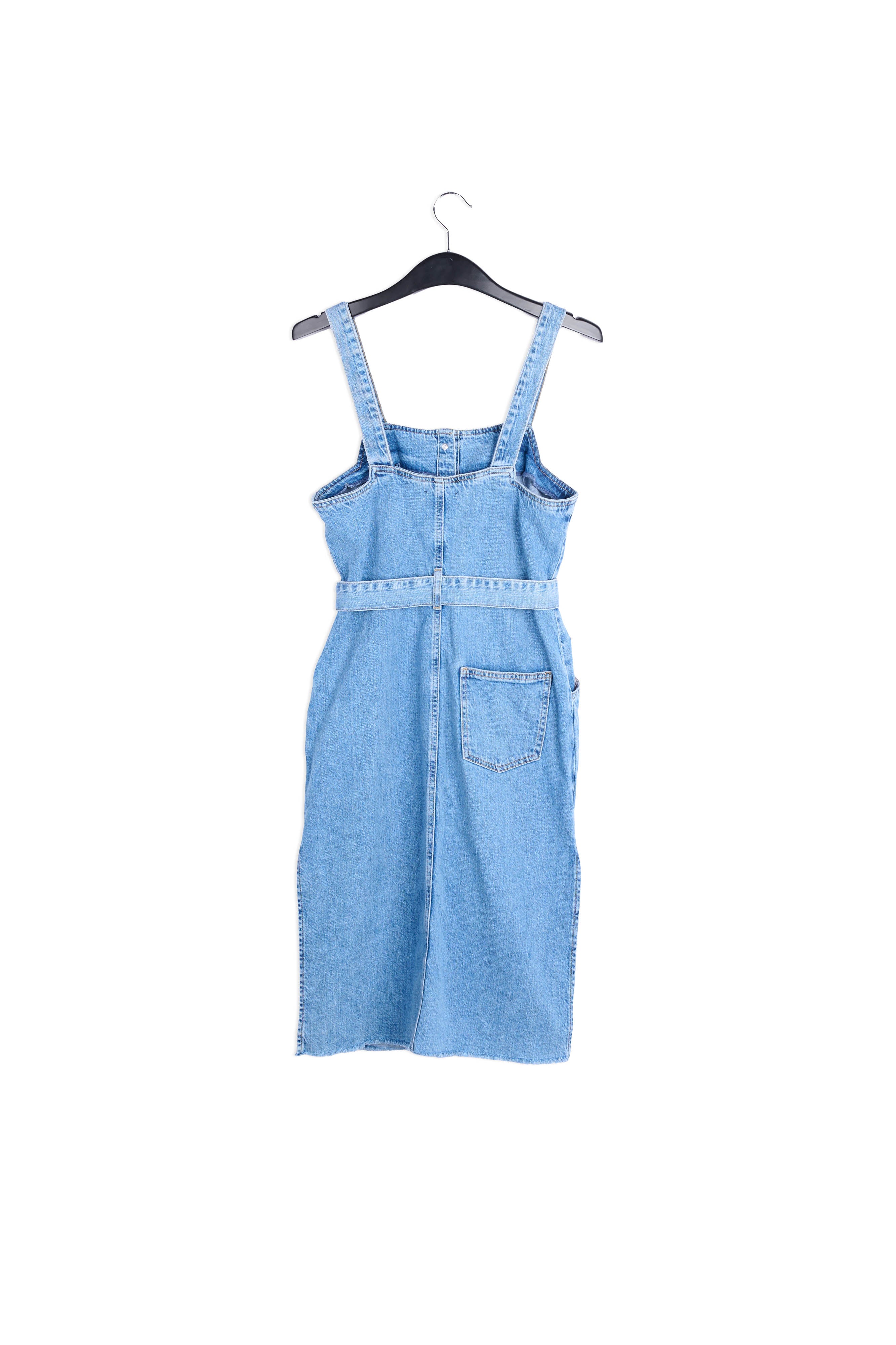 Dark blue belted denim mini dress RE—SSENTIEL | Essentiel second hand