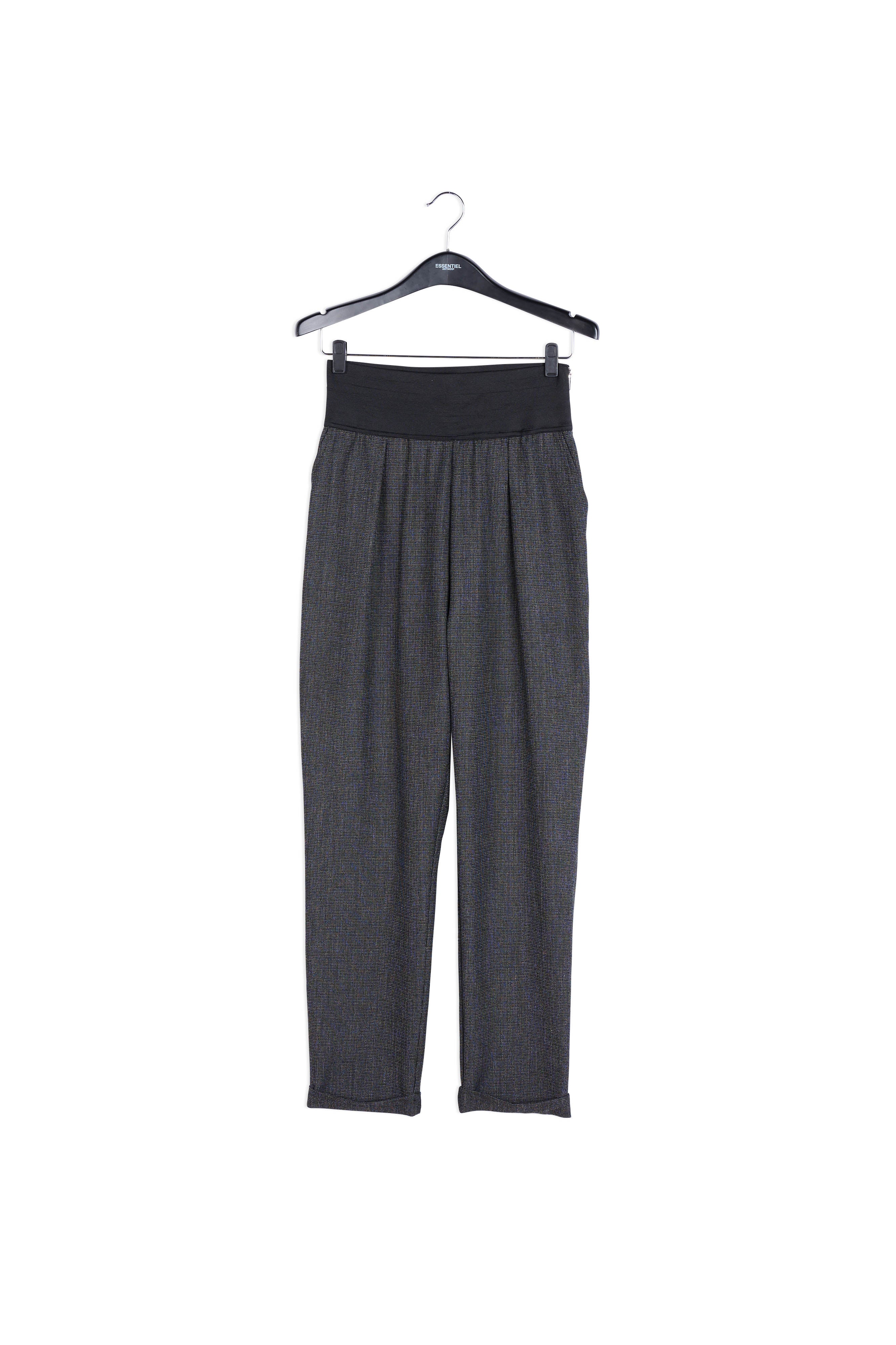 High-waisted black and white tapered pants RE—SSENTIEL | Essentiel second hand