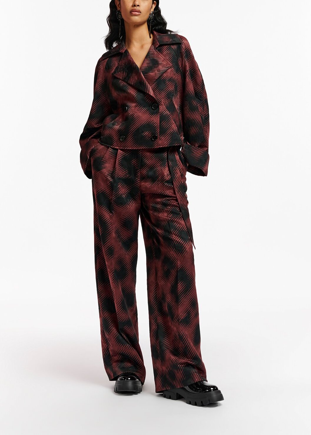 Veste en jacquard brun à imprimé léopard RE—SSENTIEL | Essentiel second hand