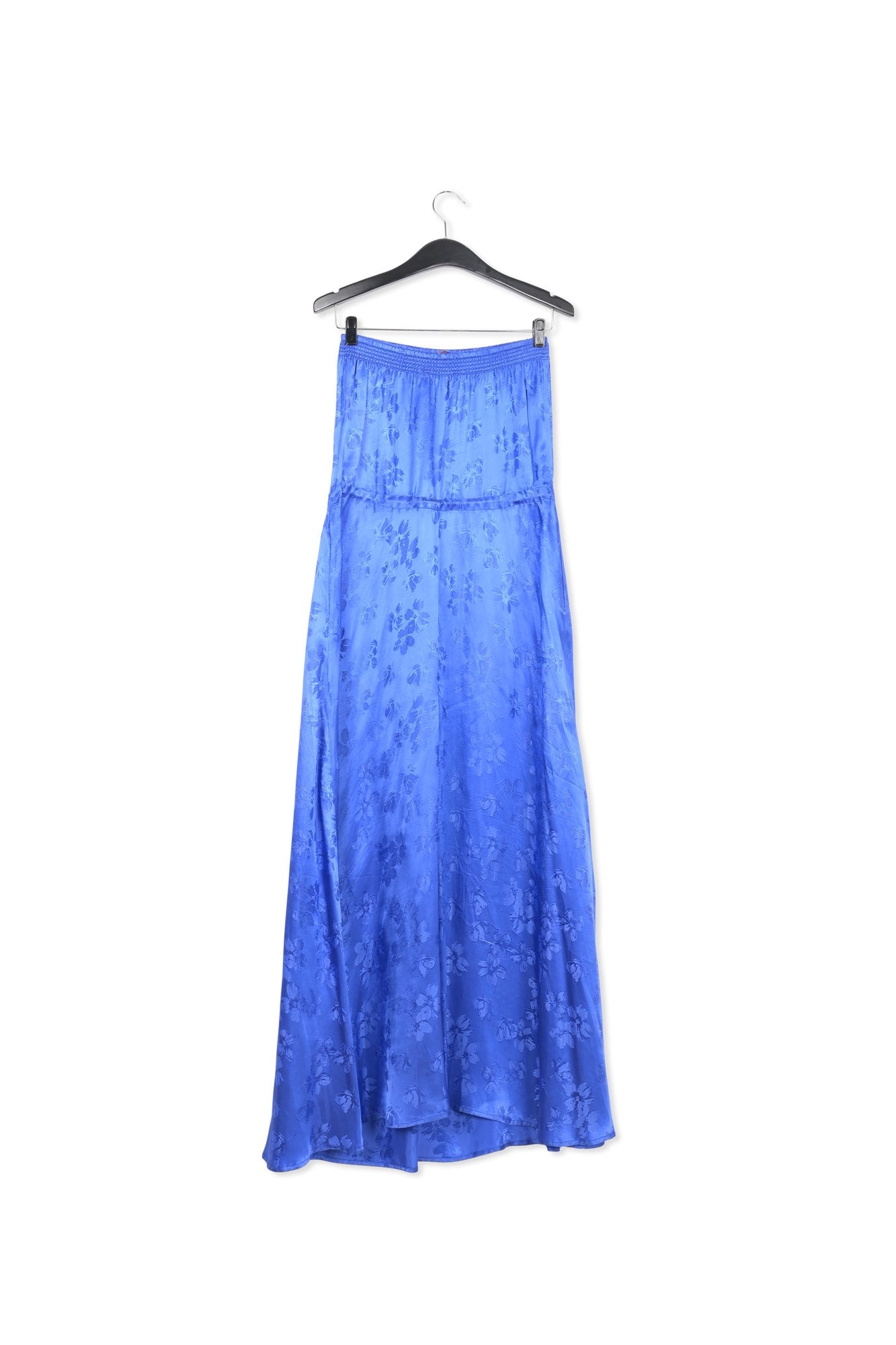 Robe maxi en jacquard bleu cobalt à  fleurs RE—SSENTIEL | Essentiel second hand