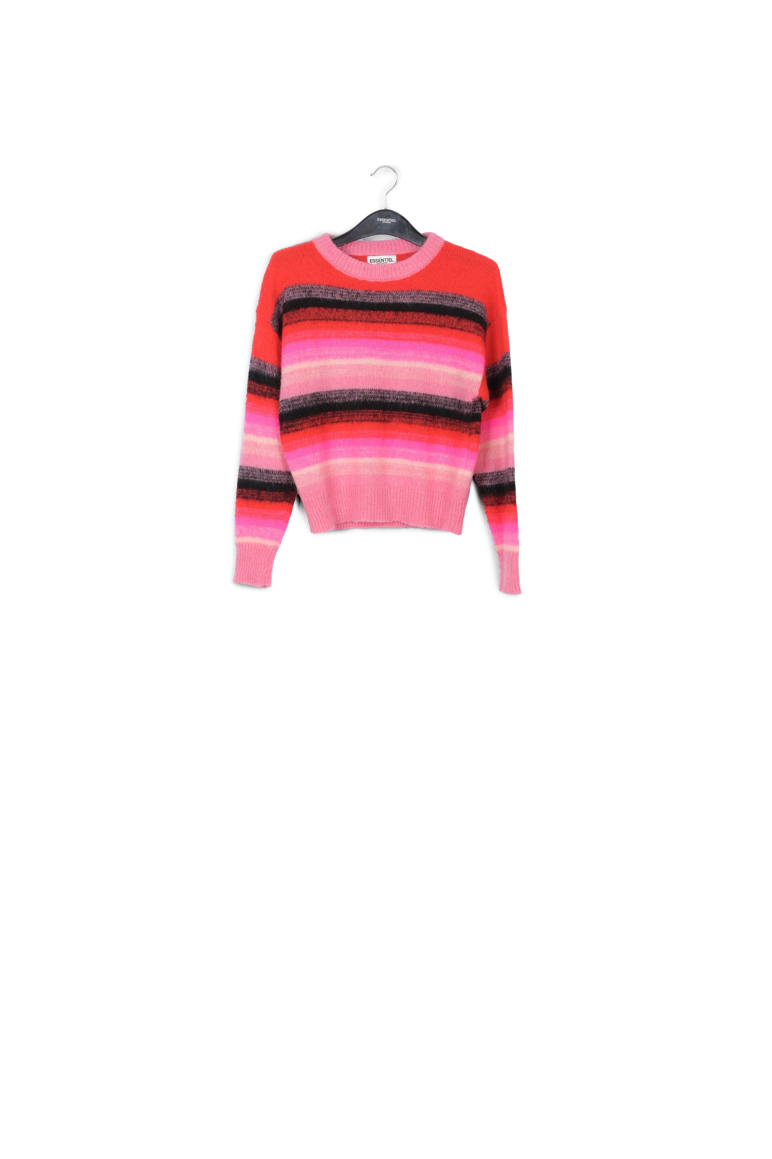 Red, pink and black striped knit sweater RE—SSENTIEL | Essentiel second hand