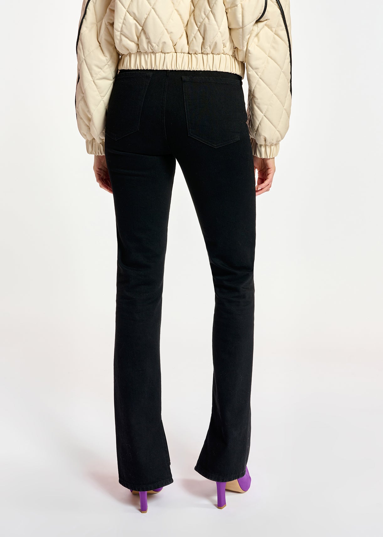 Black high-rise straight-leg jeans RE—SSENTIEL | Essentiel second hand