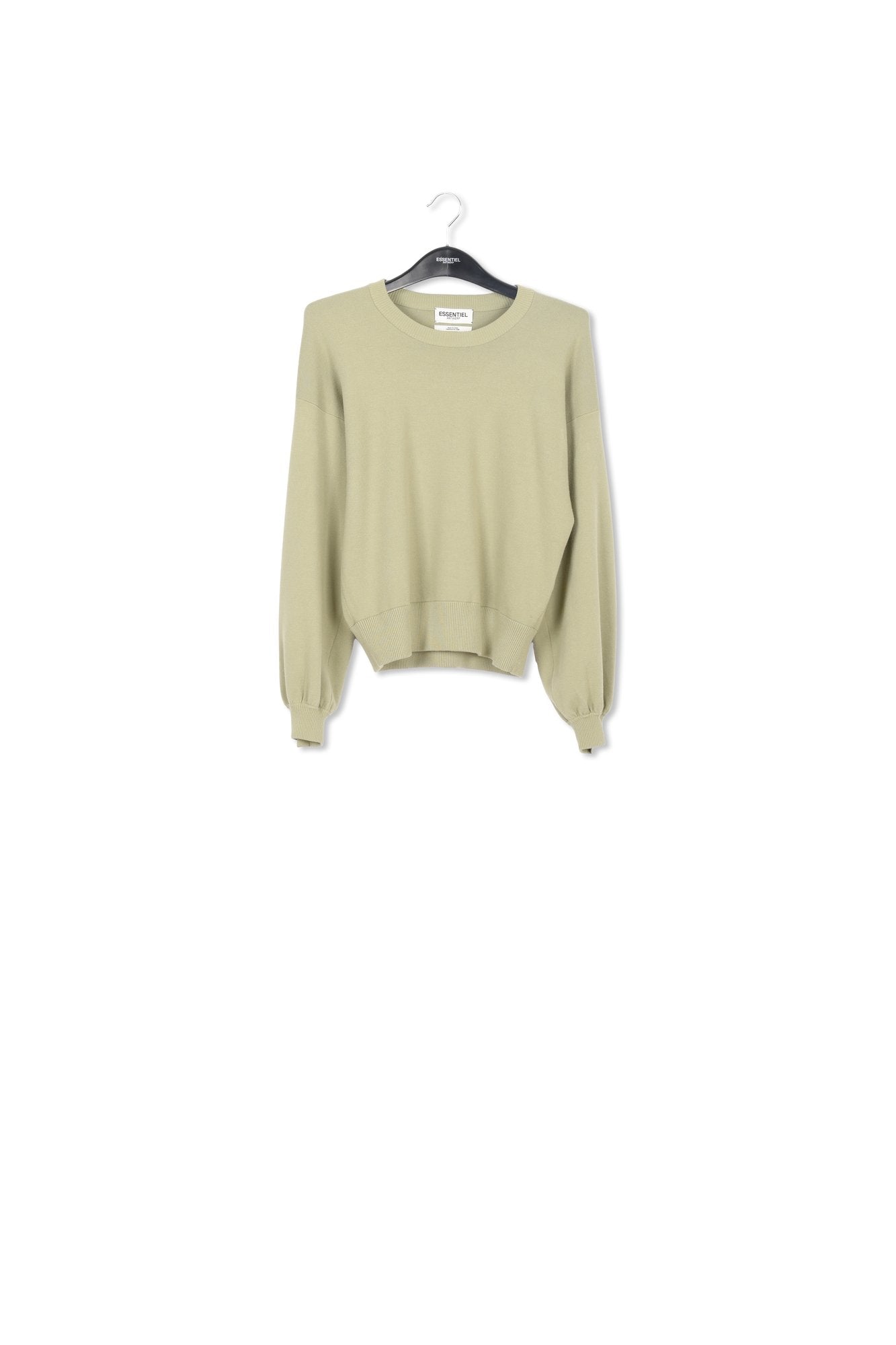 Pull en tricot kaki à manches boutonnées RE—SSENTIEL | Essentiel second hand