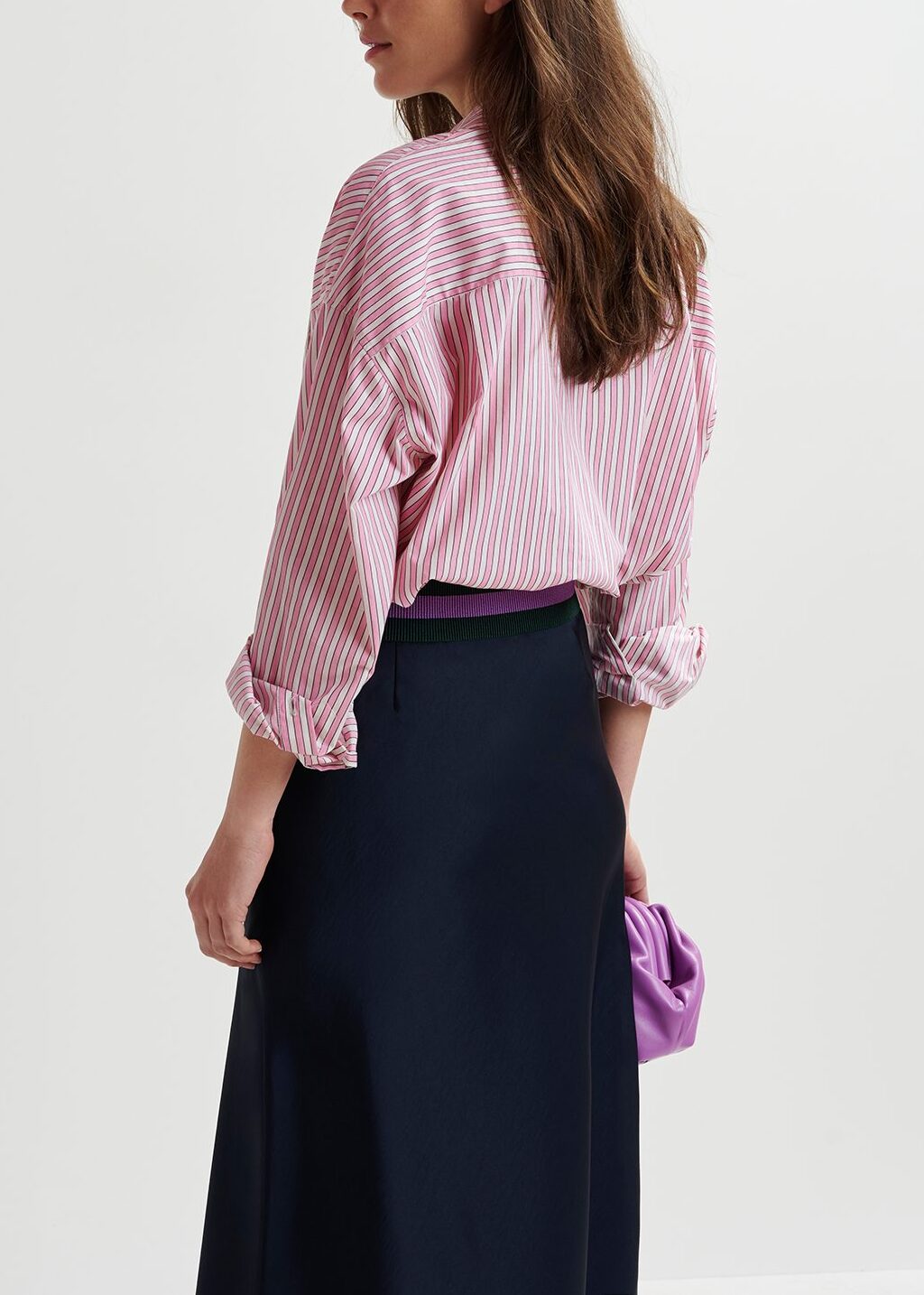 Pink and white striped cotton shirt RE—SSENTIEL | Essentiel second hand