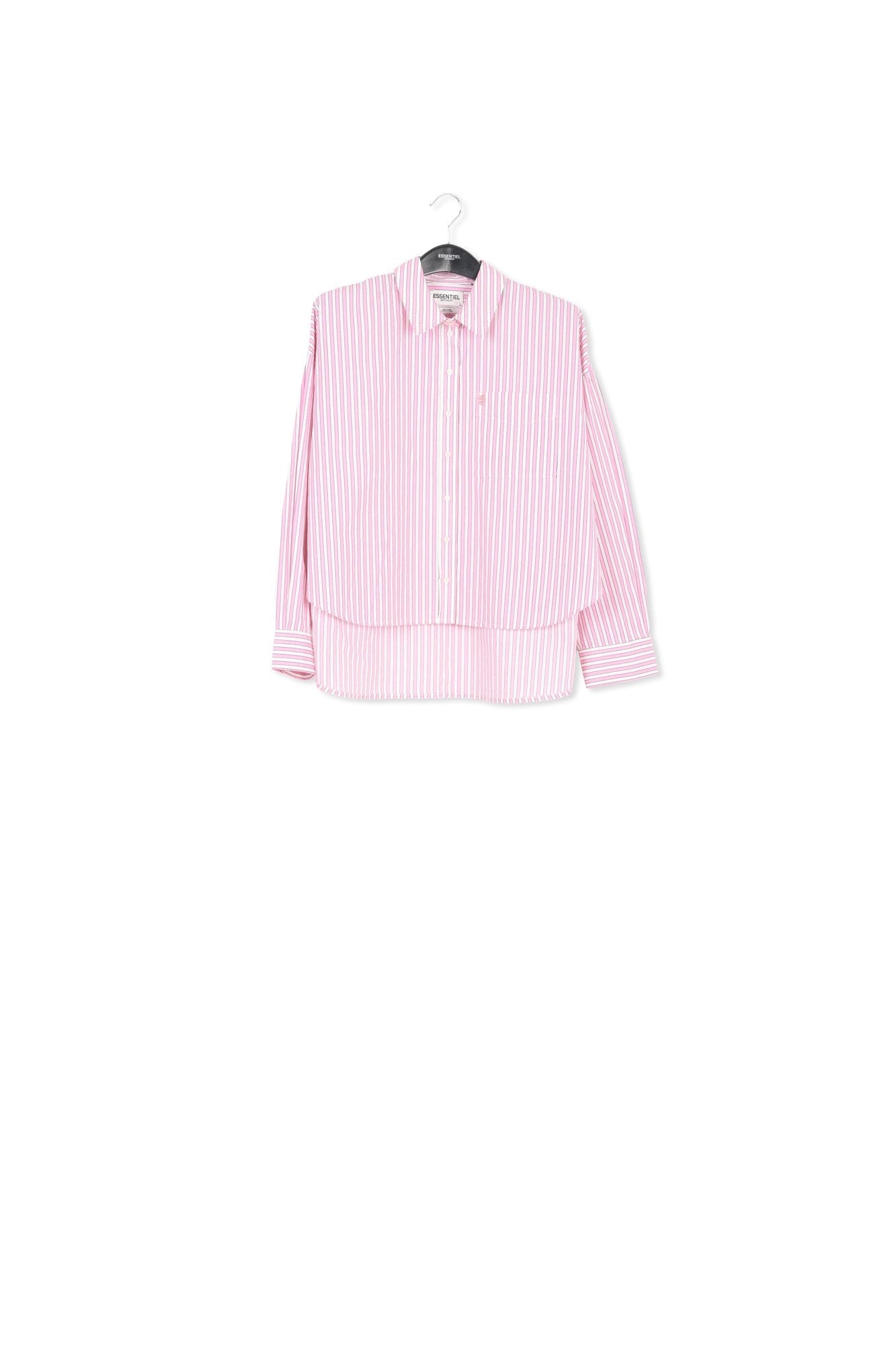 Pink and white striped cotton shirt RE—SSENTIEL | Essentiel second hand