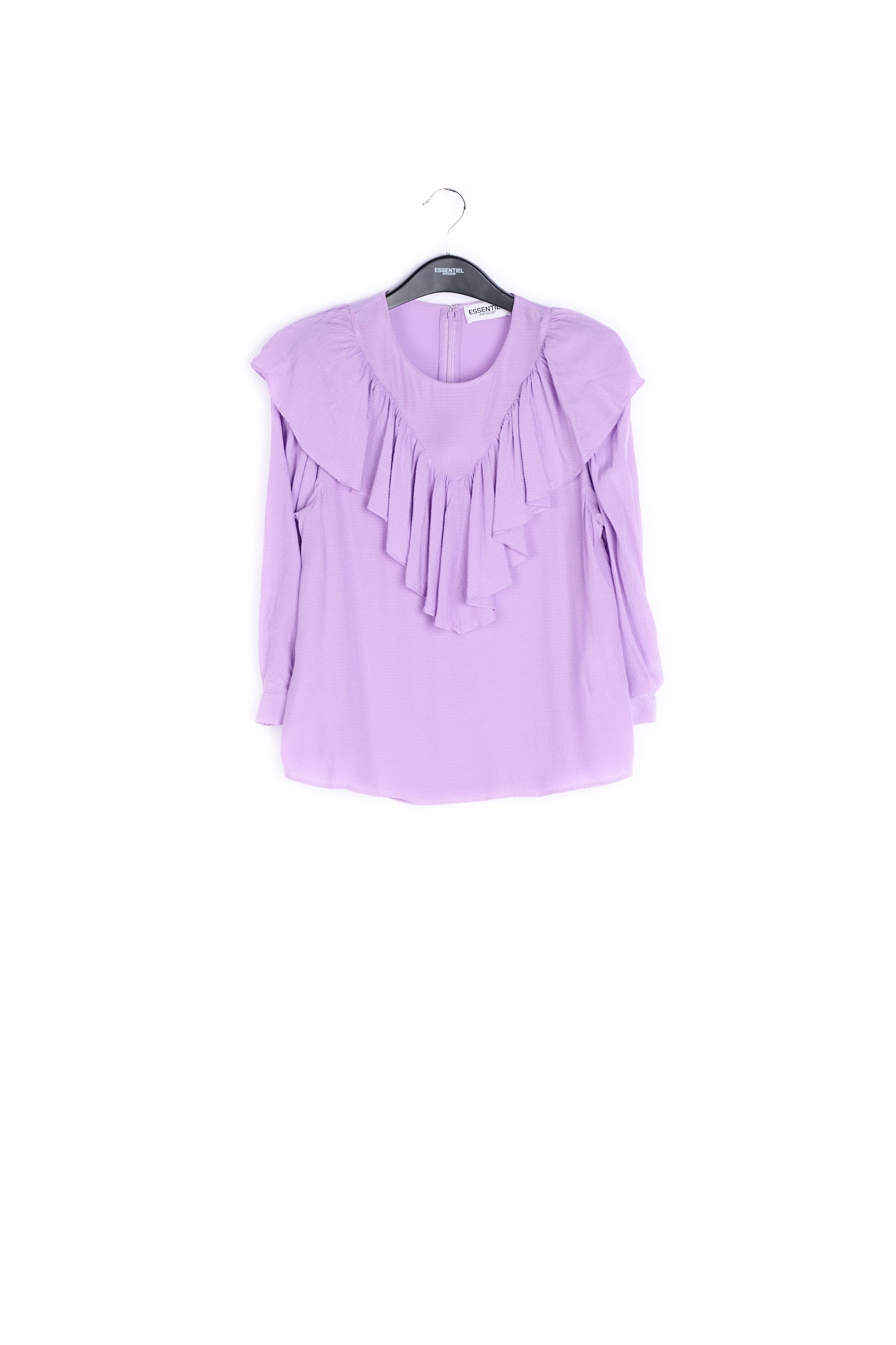 Lilac fluid loose-fit top with ruffles RE—SSENTIEL | Essentiel second hand