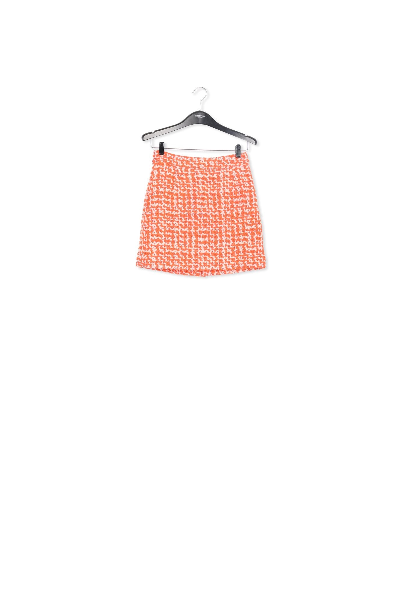 Orange and peach wool-blend tweed mini skirt RE—SSENTIEL | Essentiel second hand