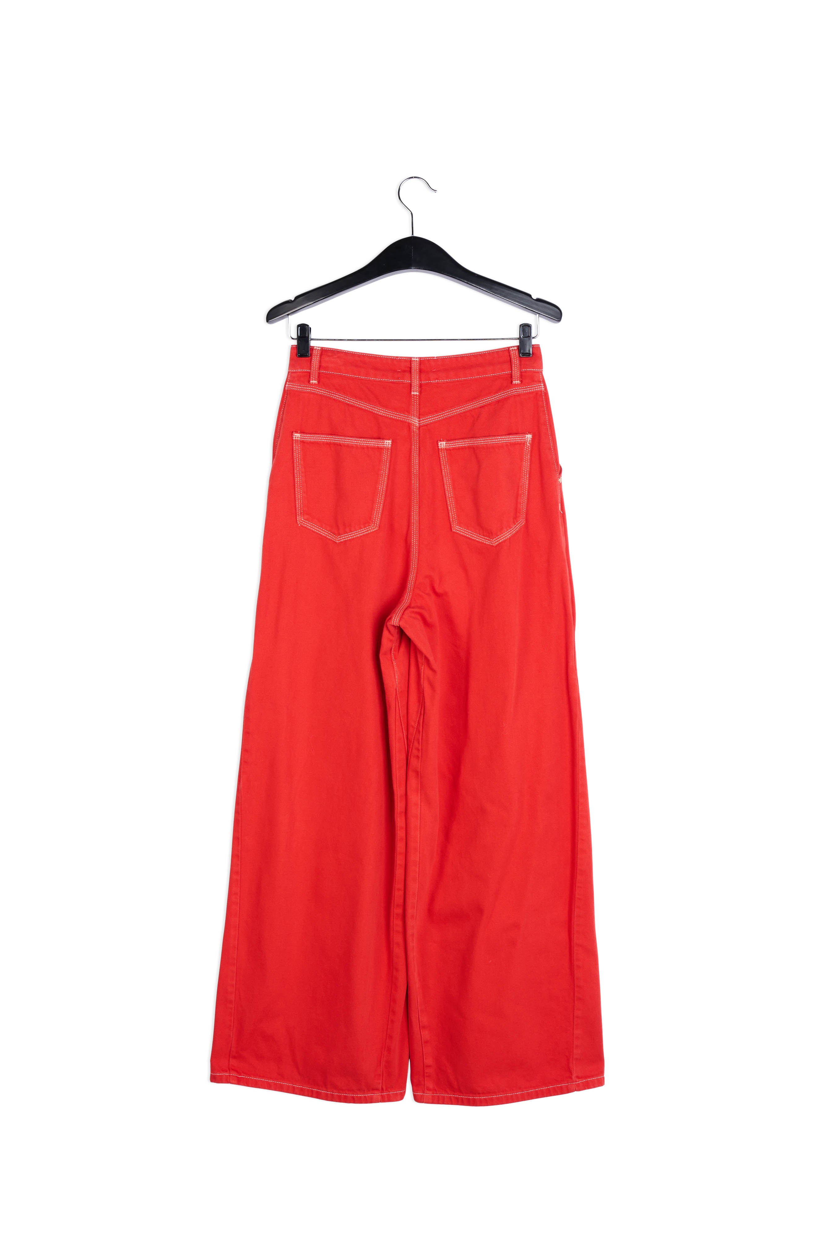 Red denim wide-leg jeans RE—SSENTIEL | Essentiel second hand