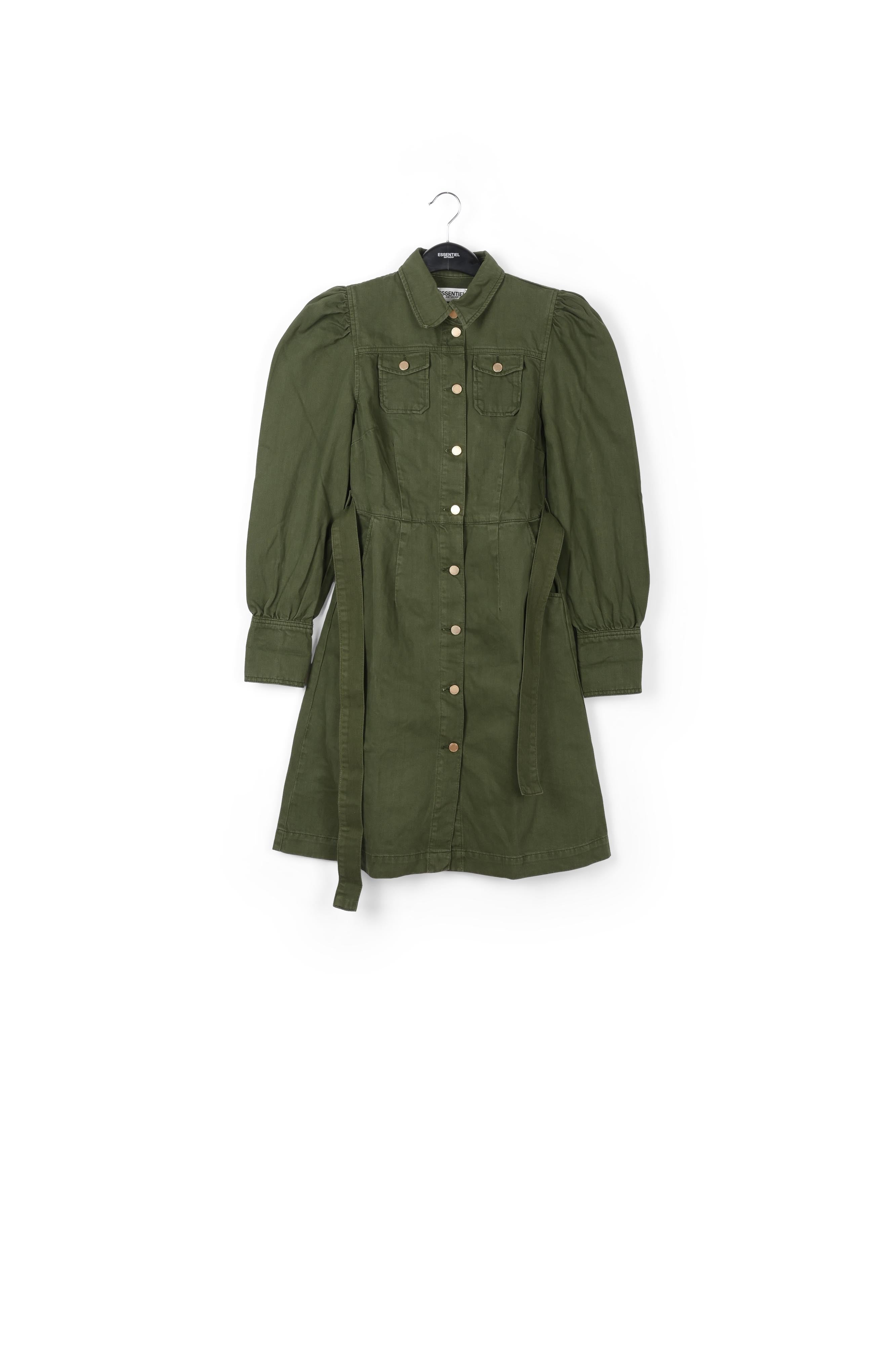 Robe chemise en denim vert pin RE—SSENTIEL | Essentiel second hand